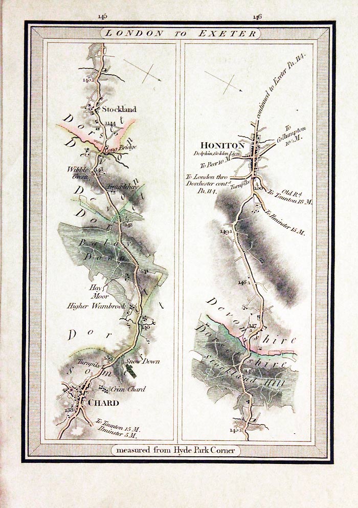 Edward Mogg road map Chard to Honiton