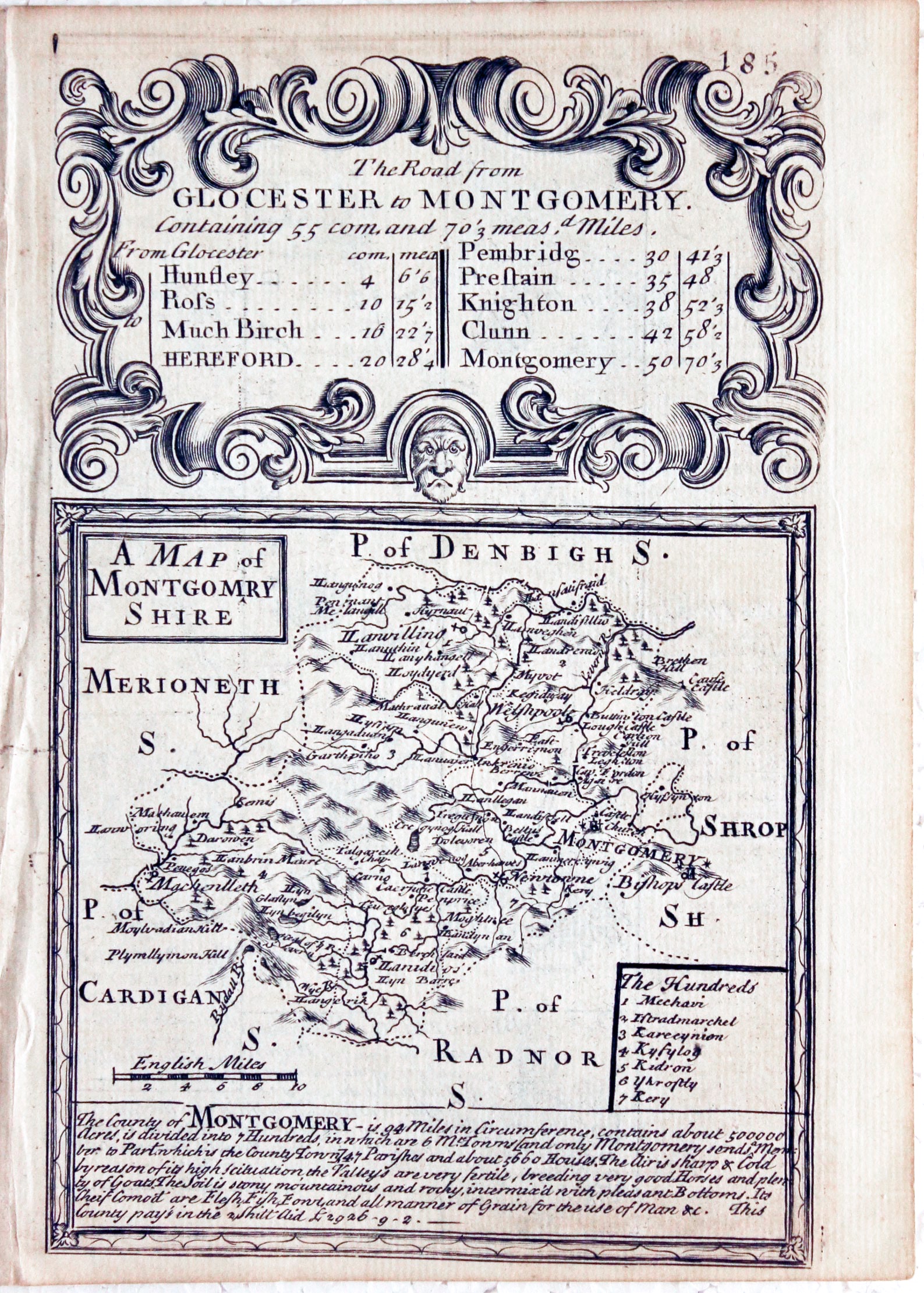 Montgomeryshire, John Owen / Emanuel Bowen, c.1730
