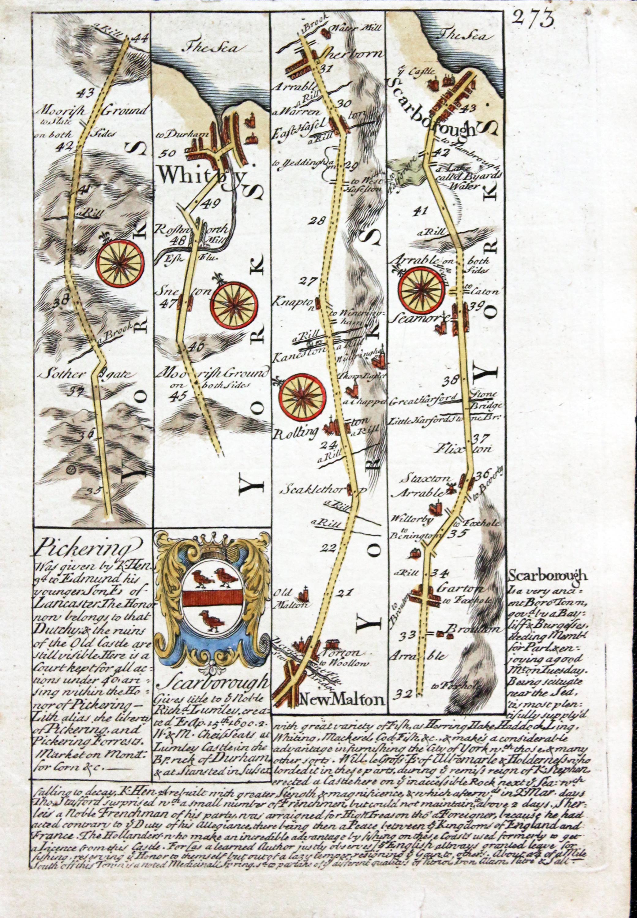 Road map Whitby to New Malton, Scarborough