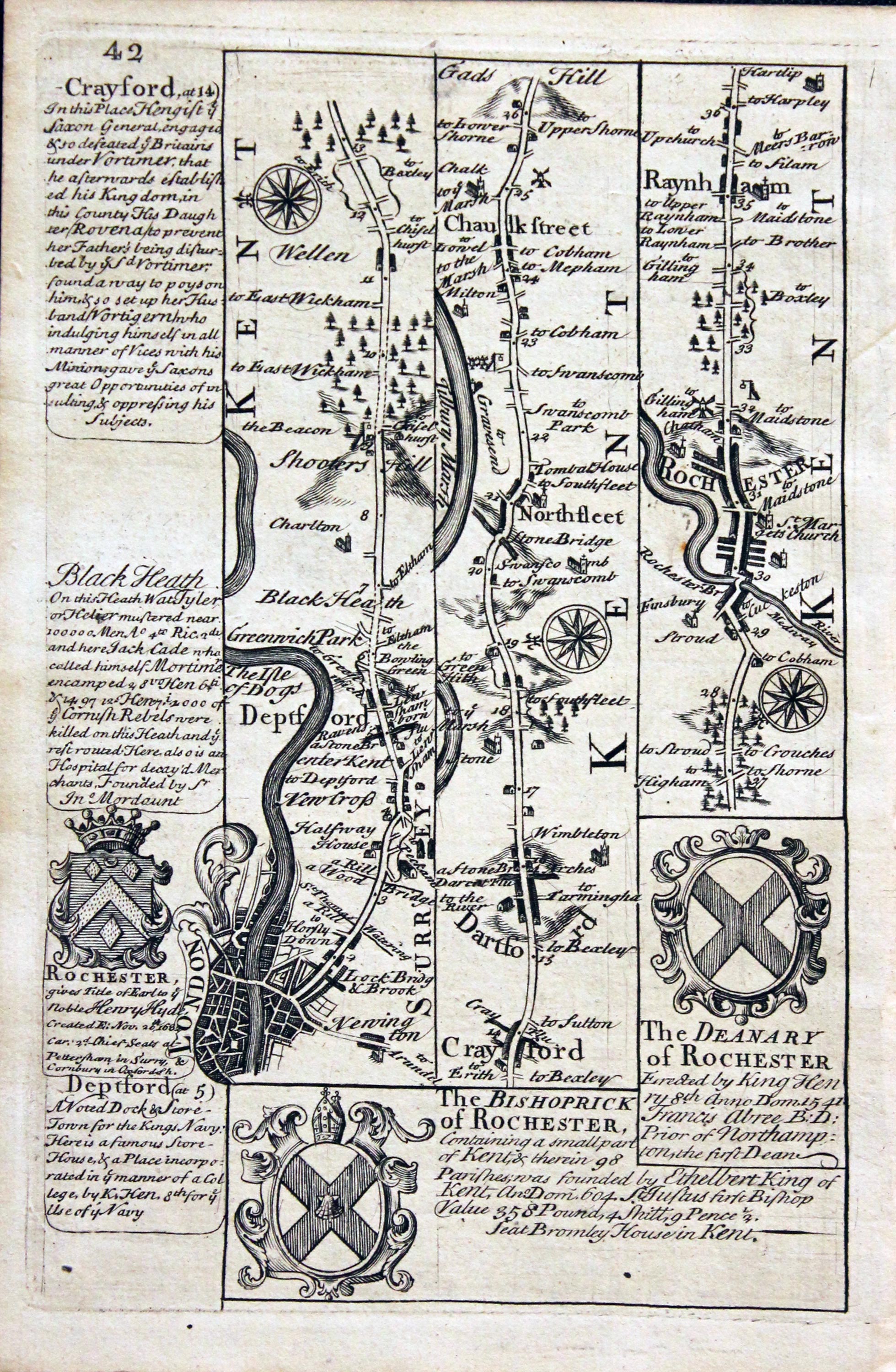 Road Burton to St. Davids. Owen/Bowen c.1730