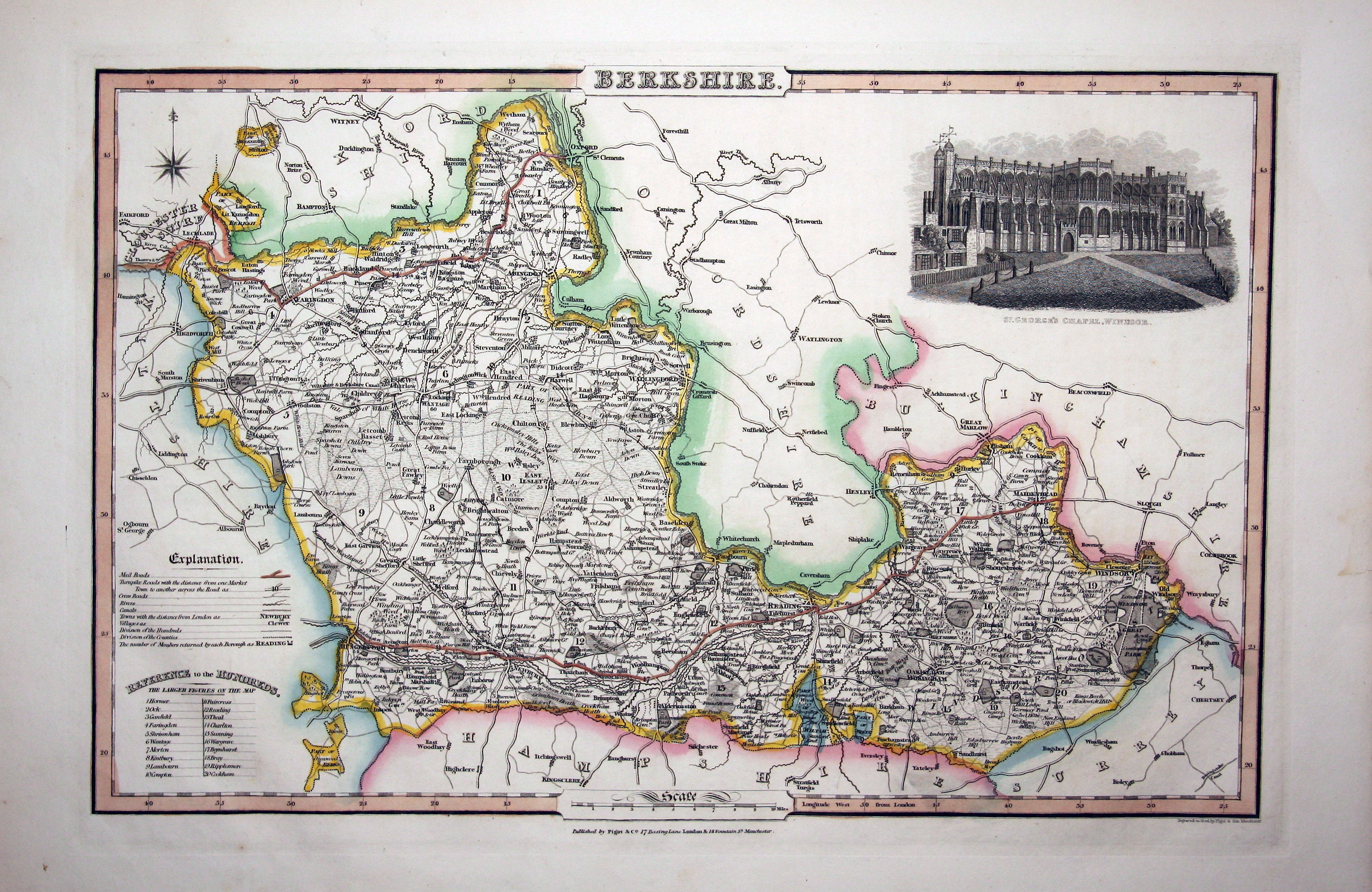Map of Berkshire by James Pigot  Map of Berkshire by James Pigot