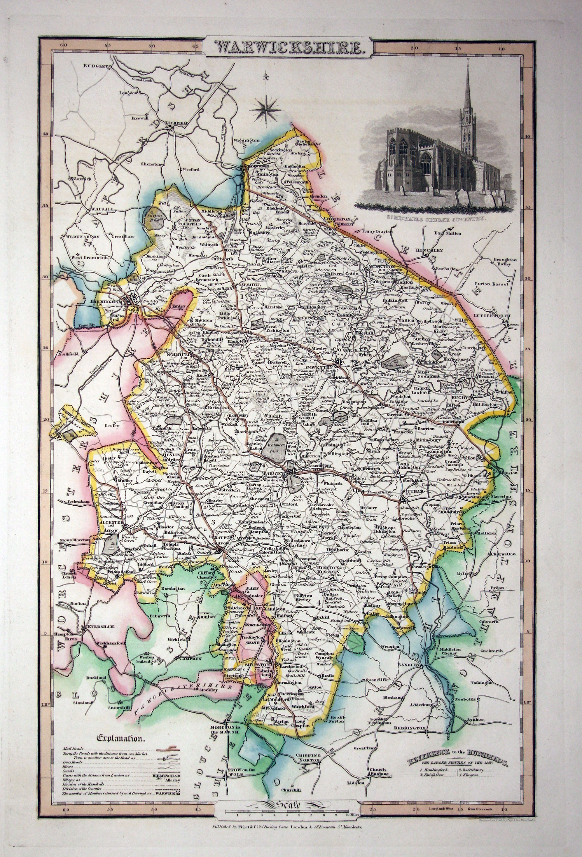 Map of Warwickshire by James Pigot  Map of Warwickshire by James Pigot