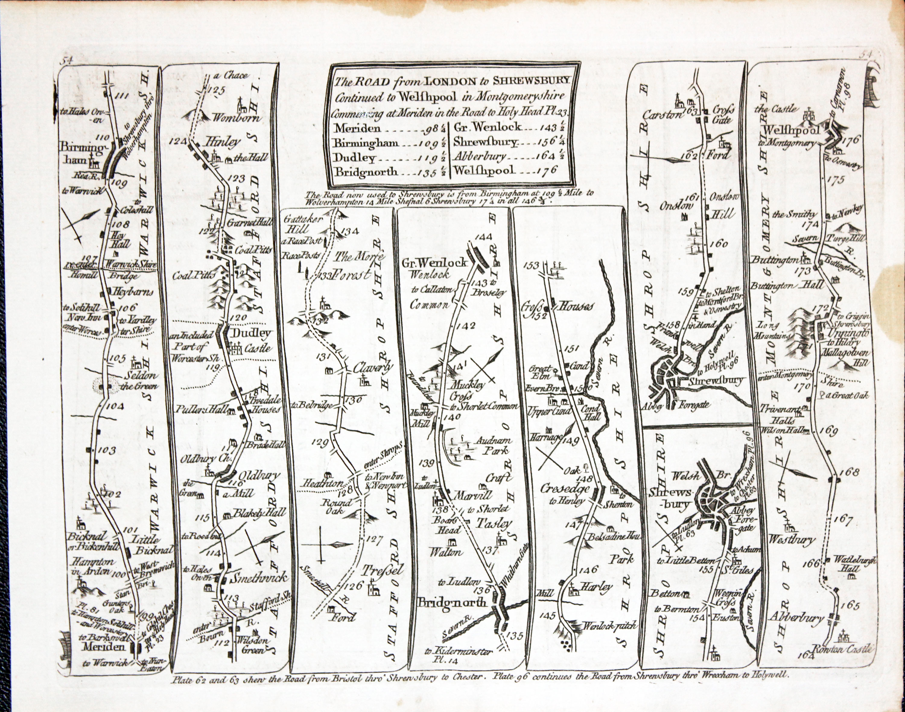 Road from Meriden to Welshpool, Thomas Kitchin 1767