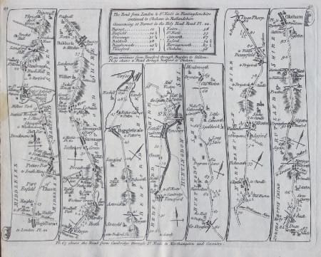 Road from London to Norwich, Thomas Kitchin 1767