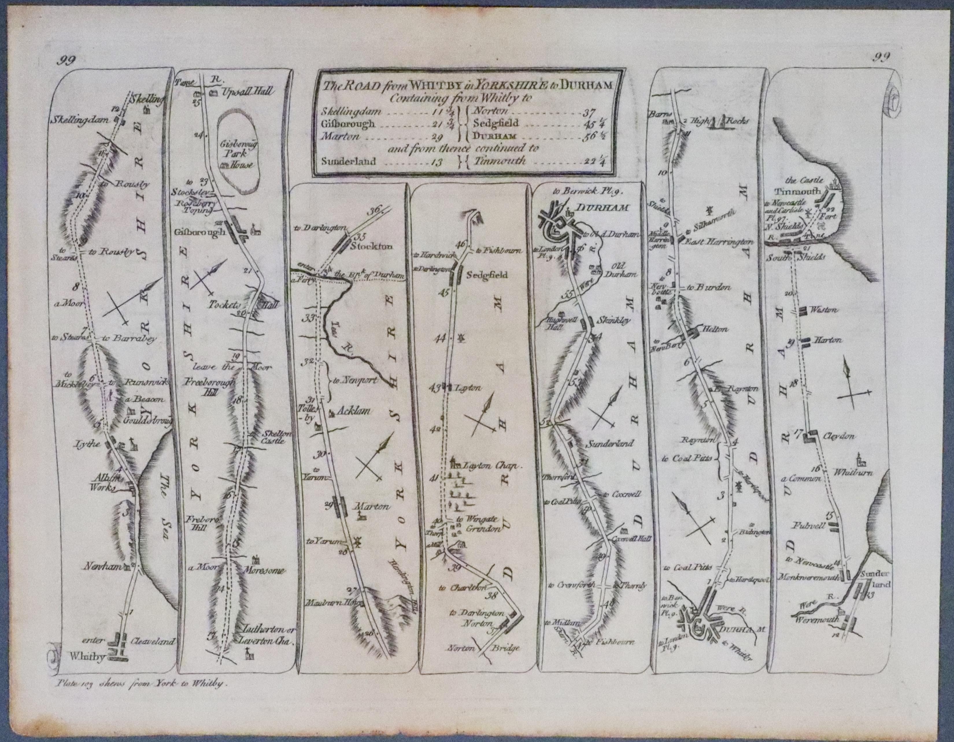 Road Map Welshpool to Caernarvon, Thomas Kitchin 1767  Road Map Welshpool to Caernarvon, Thomas Kitchin 1767