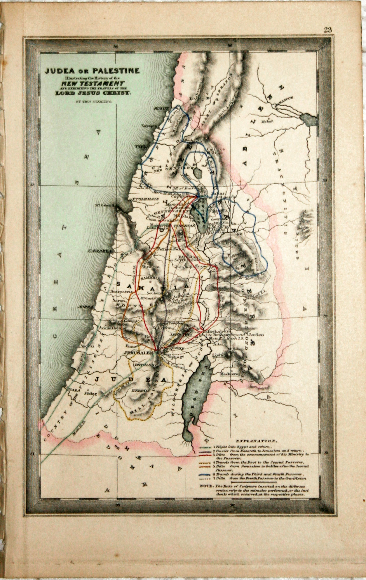 Judea or Palestine, Thomas Starling, 1850  Judea or Palestine, Thomas Starling, 1850