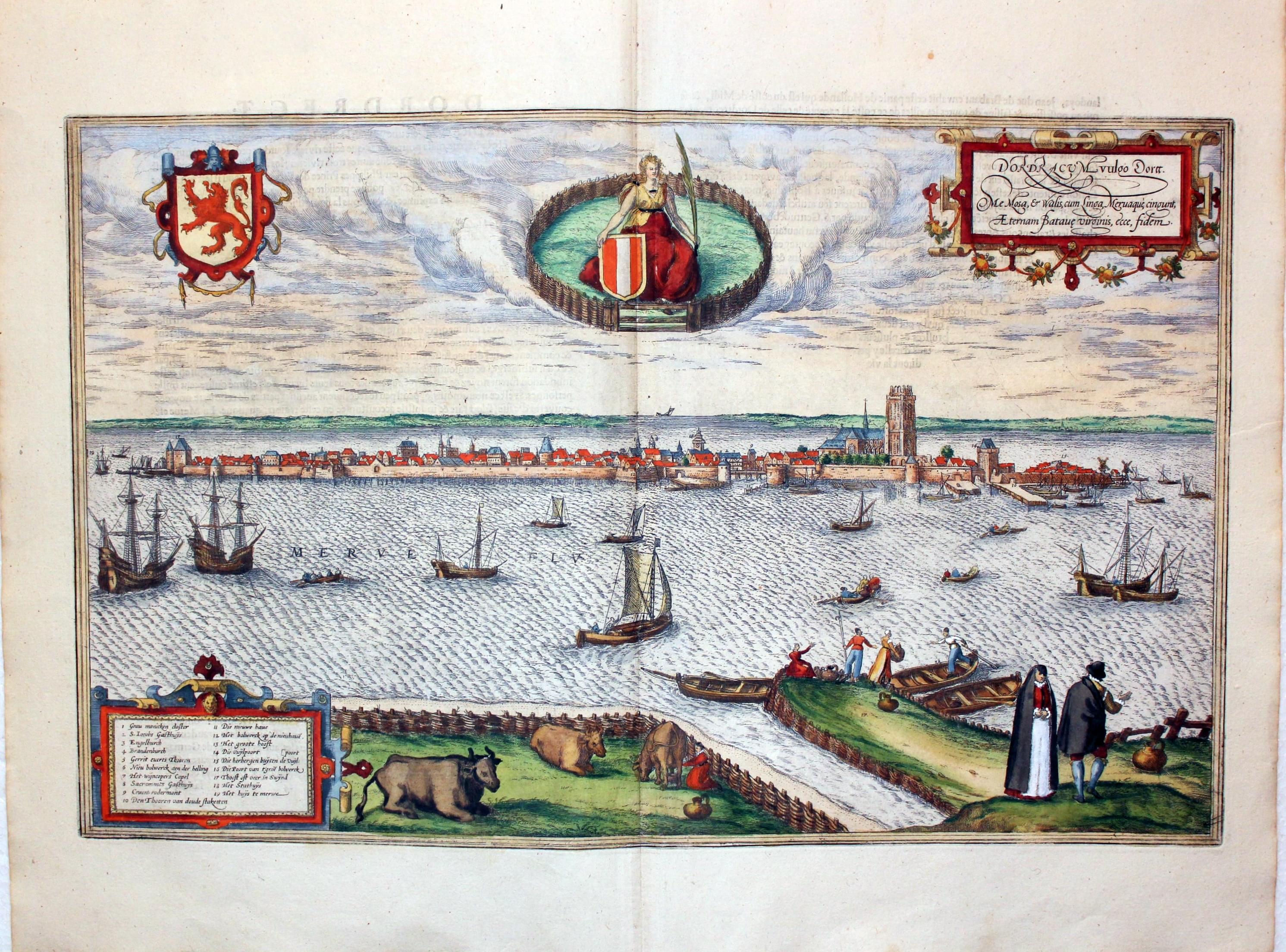 Plan of Dordrecht by Georg Braun and Franz Hogenberg c.1600  Plan of Dordrecht by Georg Braun and Franz Hogenberg c.1600