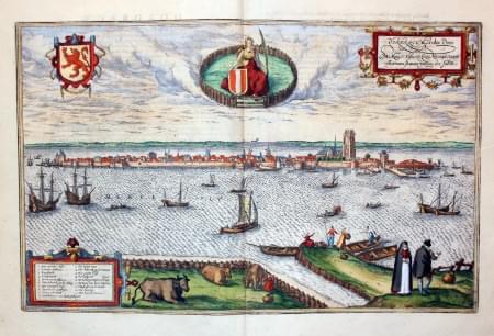 Plan of Dordrecht by Georg Braun and Franz Hogenberg c.1600