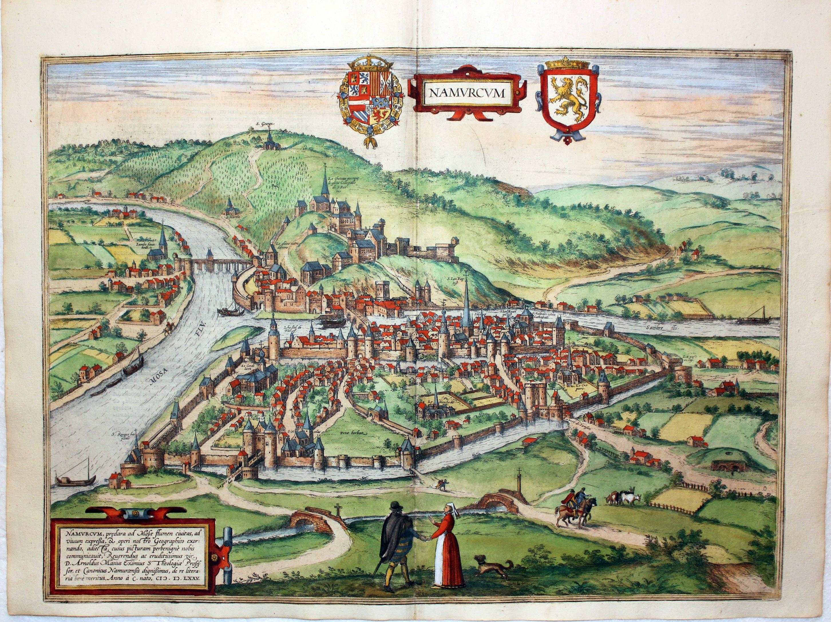 Plan of Namur by Georg Braun and Franz Hogenberg c.1600  Plan of Namur by Georg Braun and Franz Hogenberg c.1600