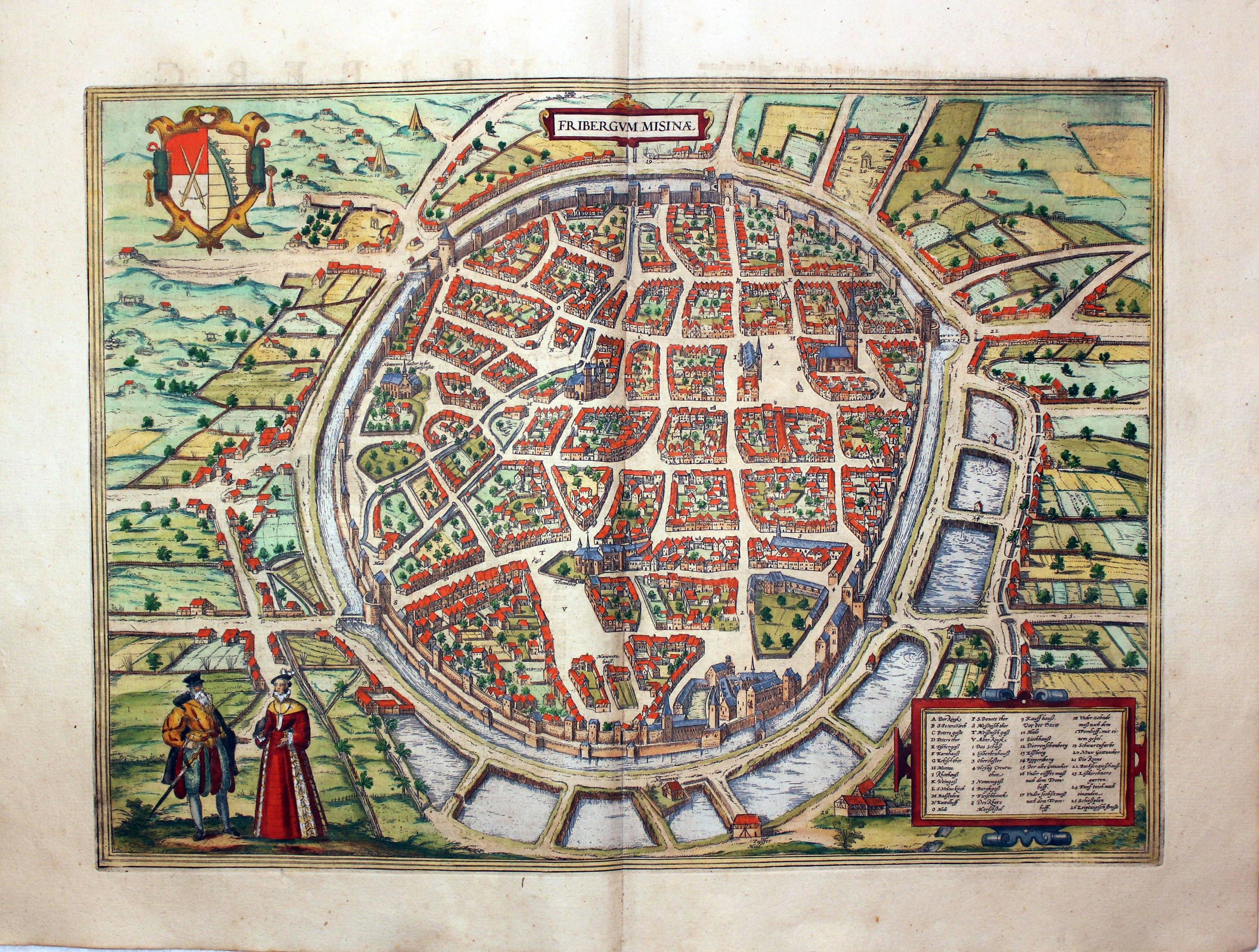 Plan of Freiburg by Georg Braun and Franz Hogenberg c.1600  Plan of Freiburg by Georg Braun and Franz Hogenberg c.1600