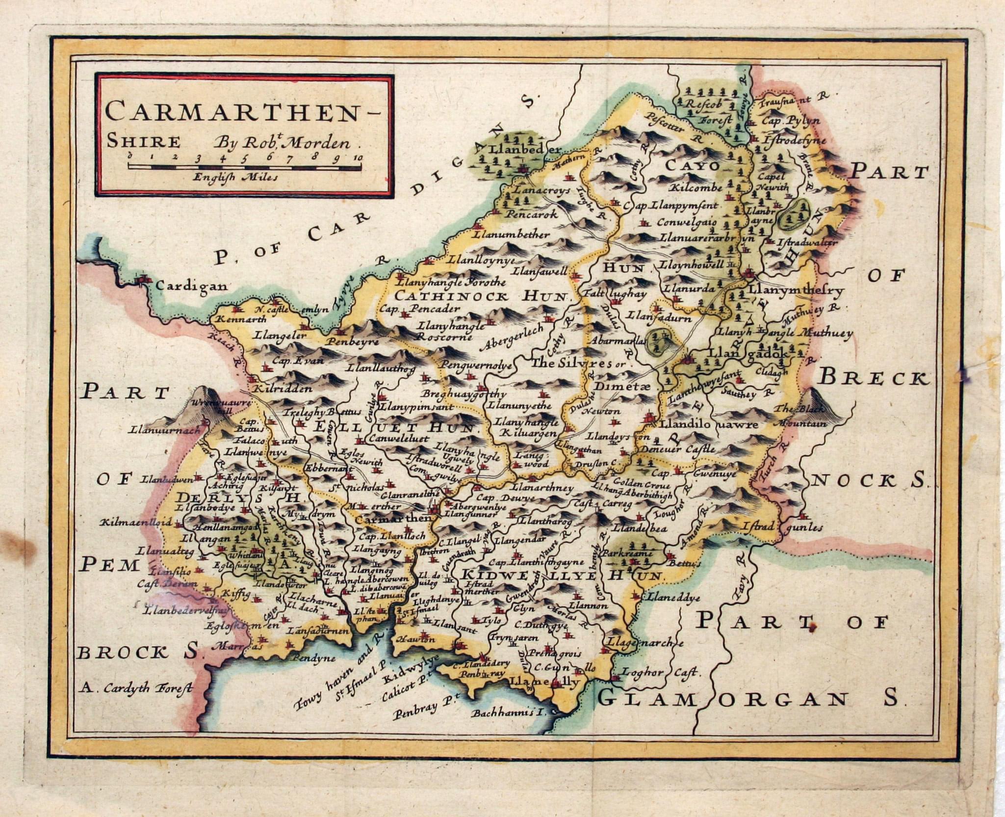 Map of Worcestershire by Robert Morden  Map of Worcestershire by Robert Morden