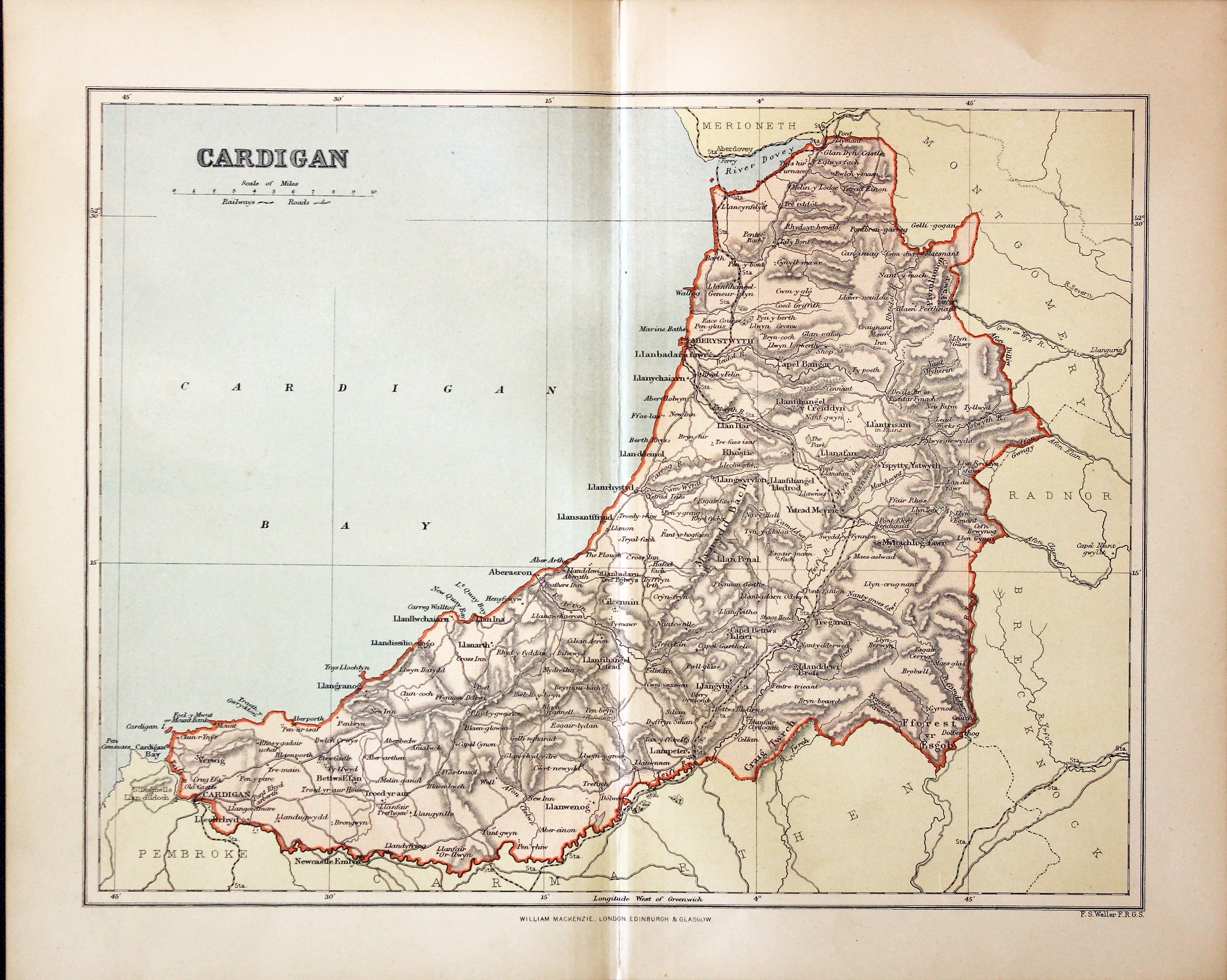 Cardiganshire, John Owen and Emanuel Bowen, c.1730  Cardiganshire, John Owen and Emanuel Bowen, c.1730
