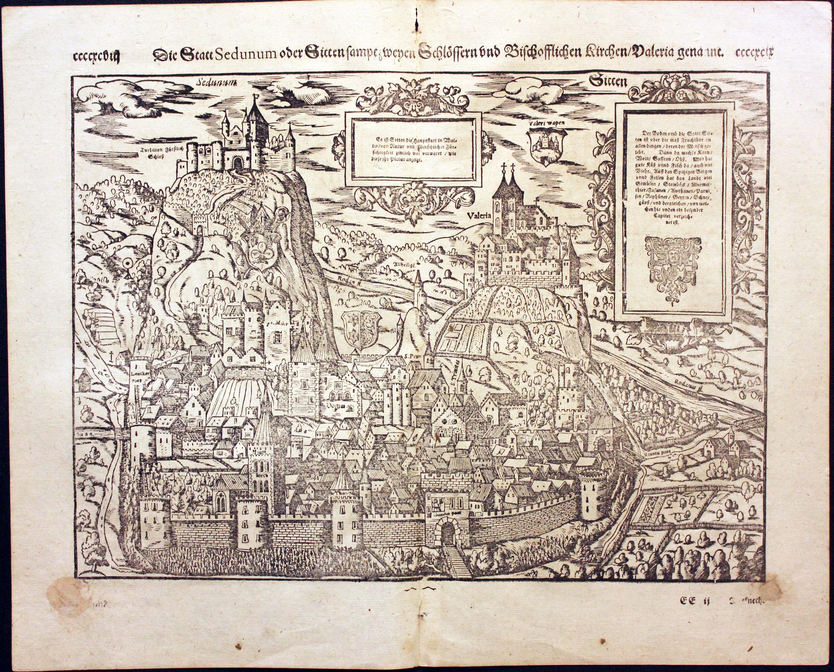 Sitten, Sebastian Munster, 1598  Sitten, Sebastian Munster, 1598