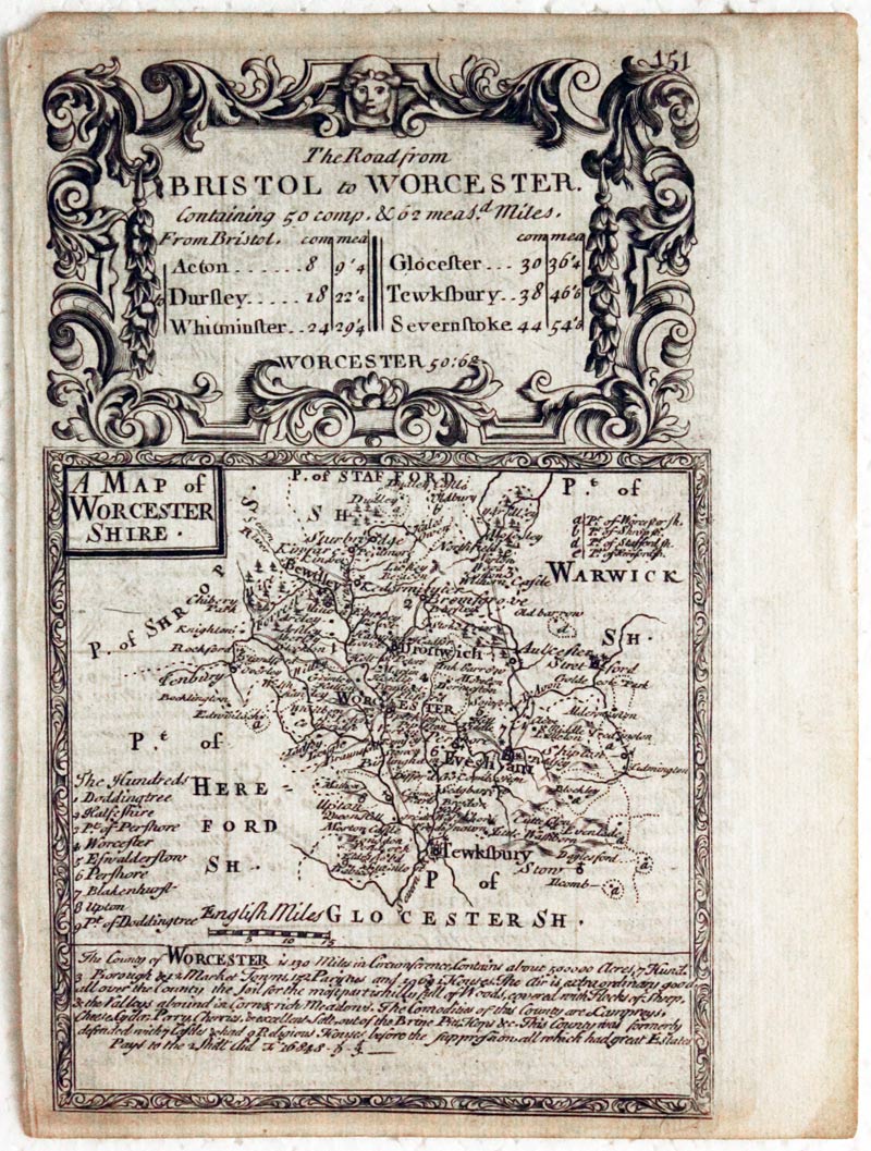 Worcestershire, John Owen / Emanuel Bowen, c.1730  Worcestershire, John Owen / Emanuel Bowen, c.1730