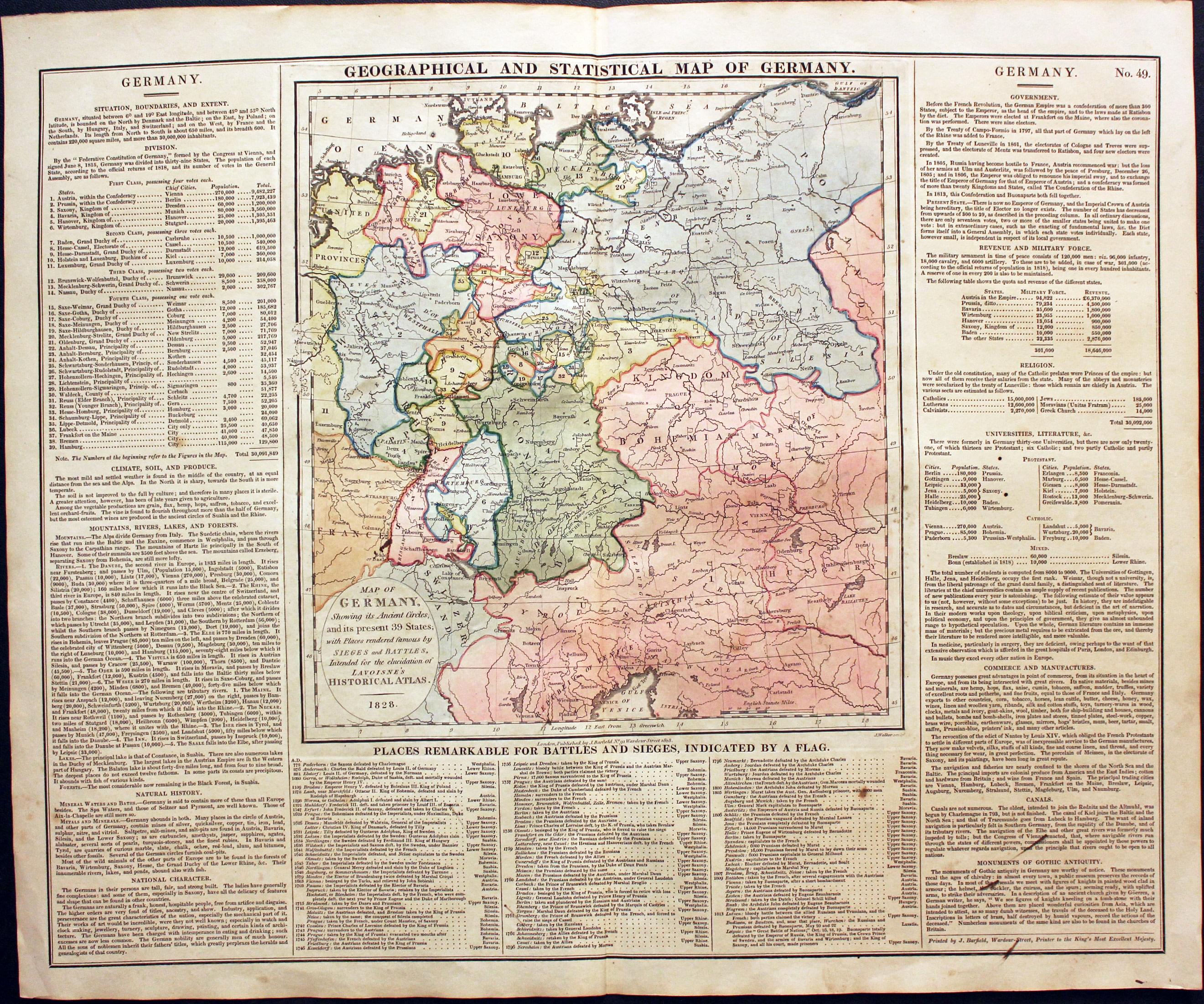 Germany, C. V. Lavoisne, 1830  Germany, C. V. Lavoisne, 1830