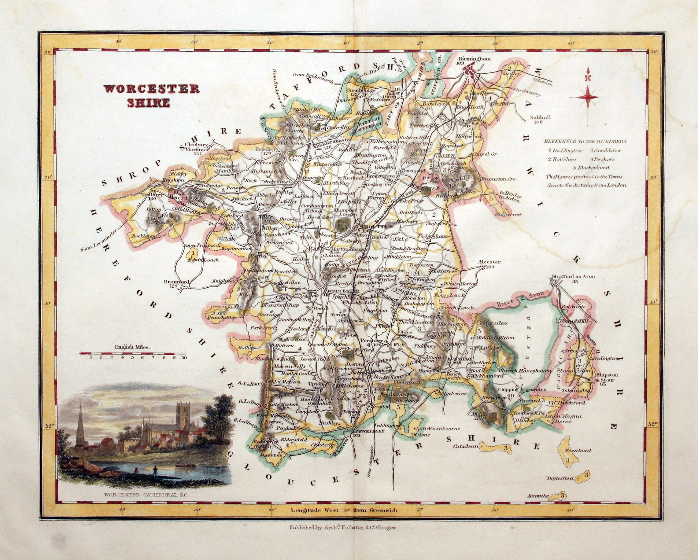 Map of Worcestershire by Archibald Fullarton