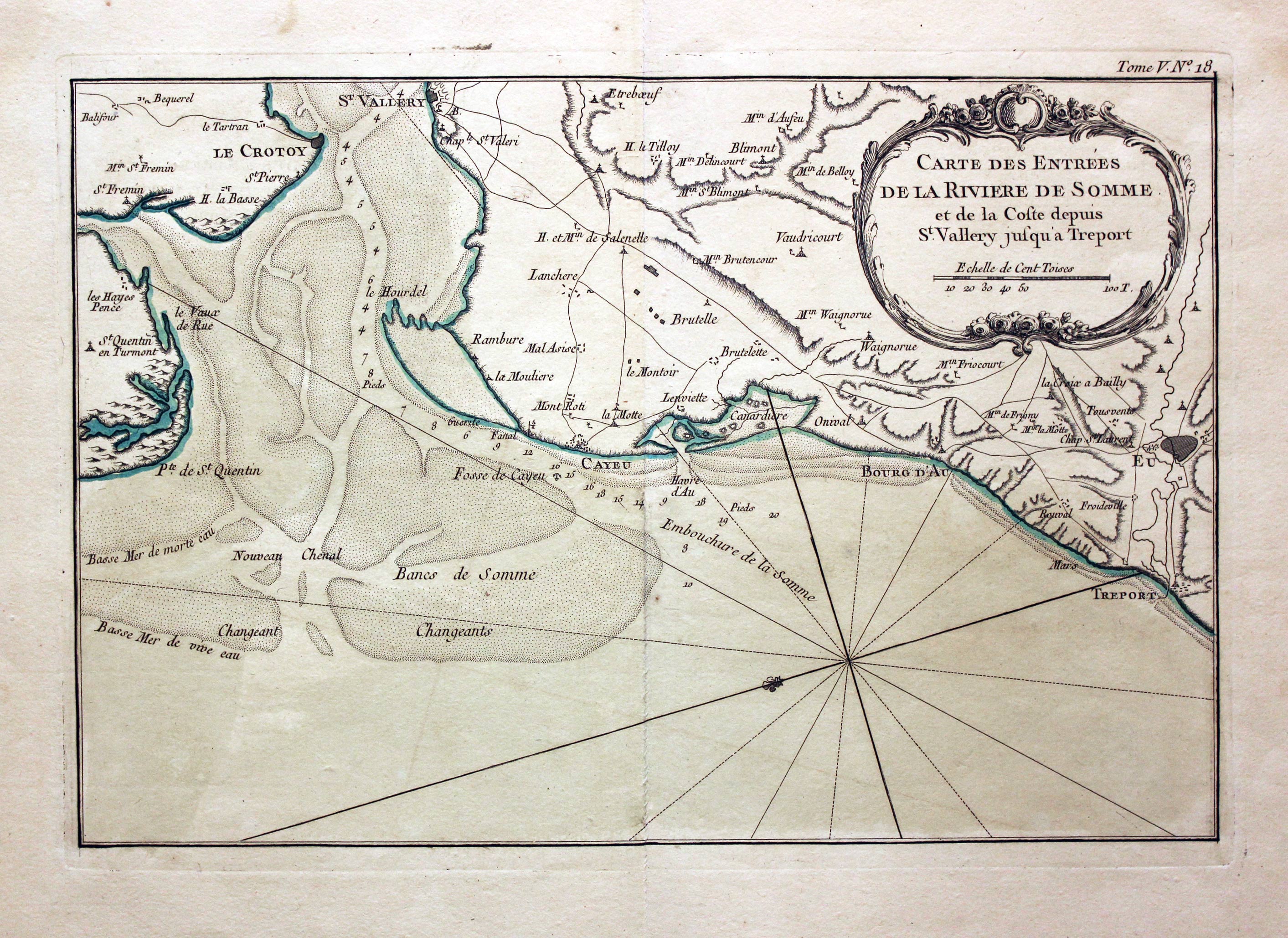Entrace to the River Somme, Jacques Nicolas Bellin, 1764