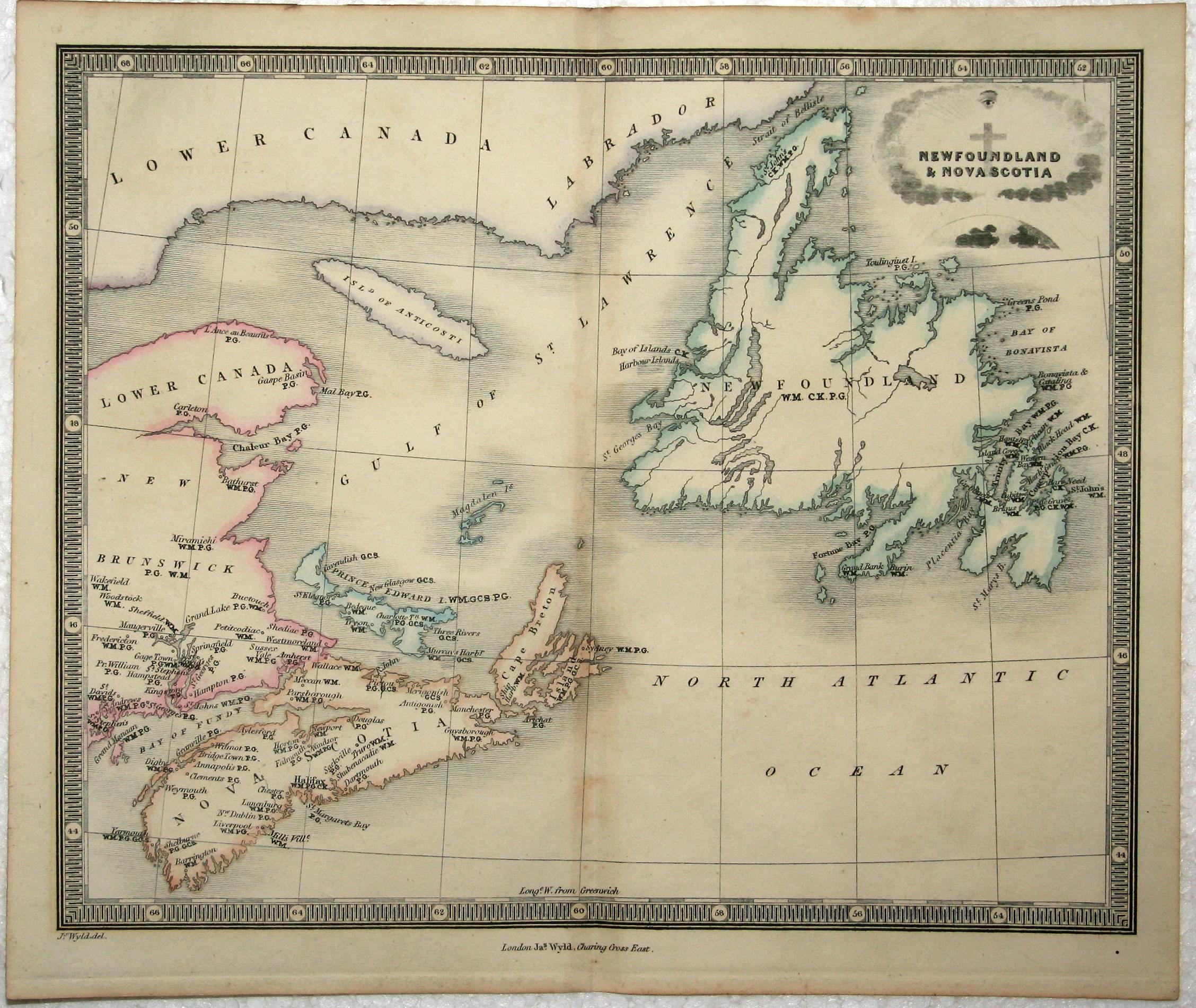 Newfoundland, James Wyld, 1839