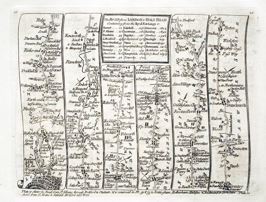 Road map from Coventry to Chester, Thoimas Kitchin 1767