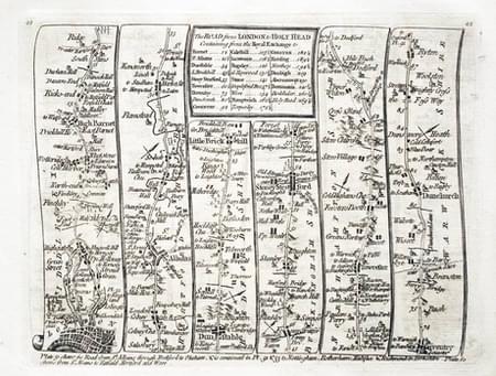 Road map from Coventry to Chester, Thoimas Kitchin 1767