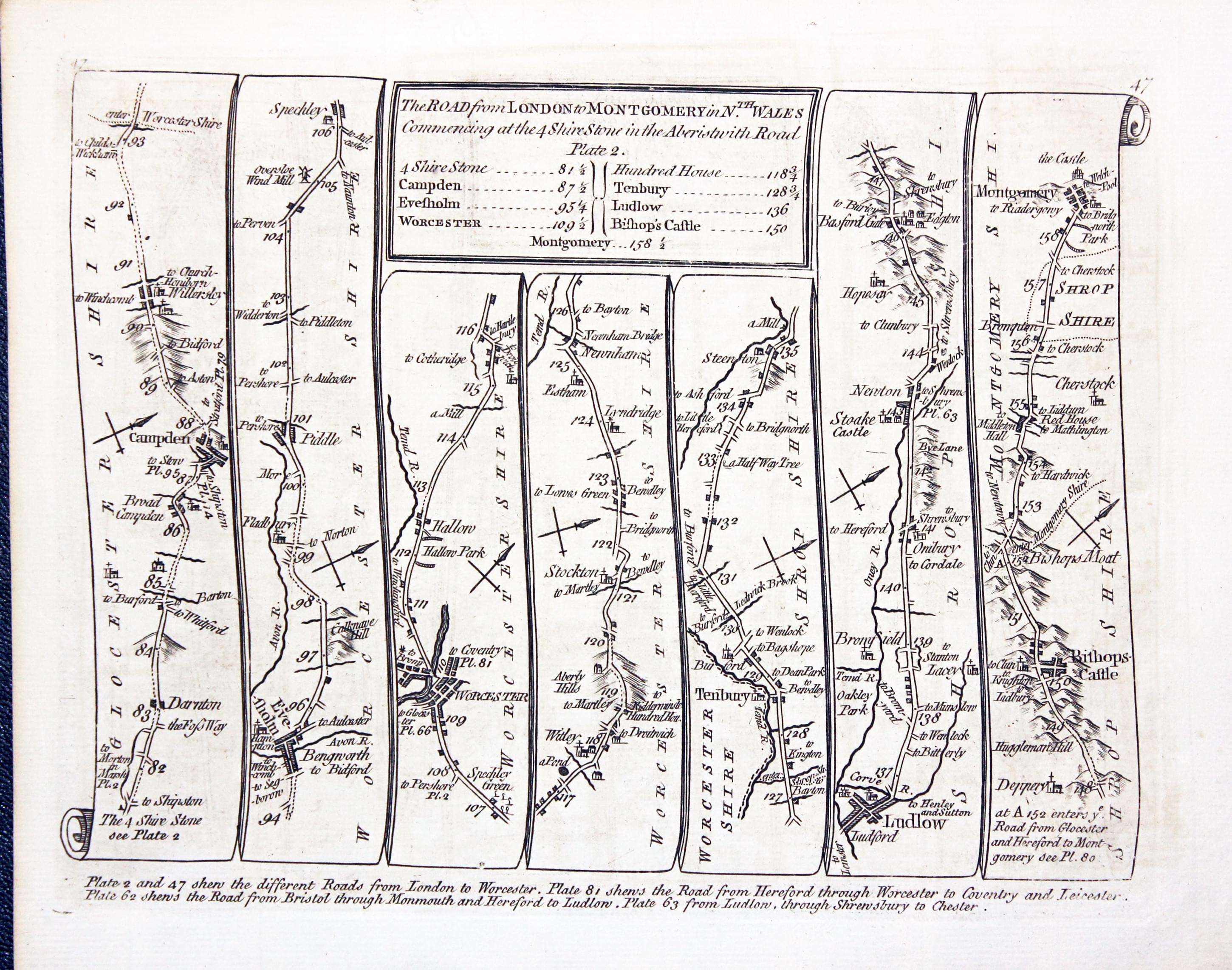 Road from Campden to Montgomery, Thomas Kitchin 1767