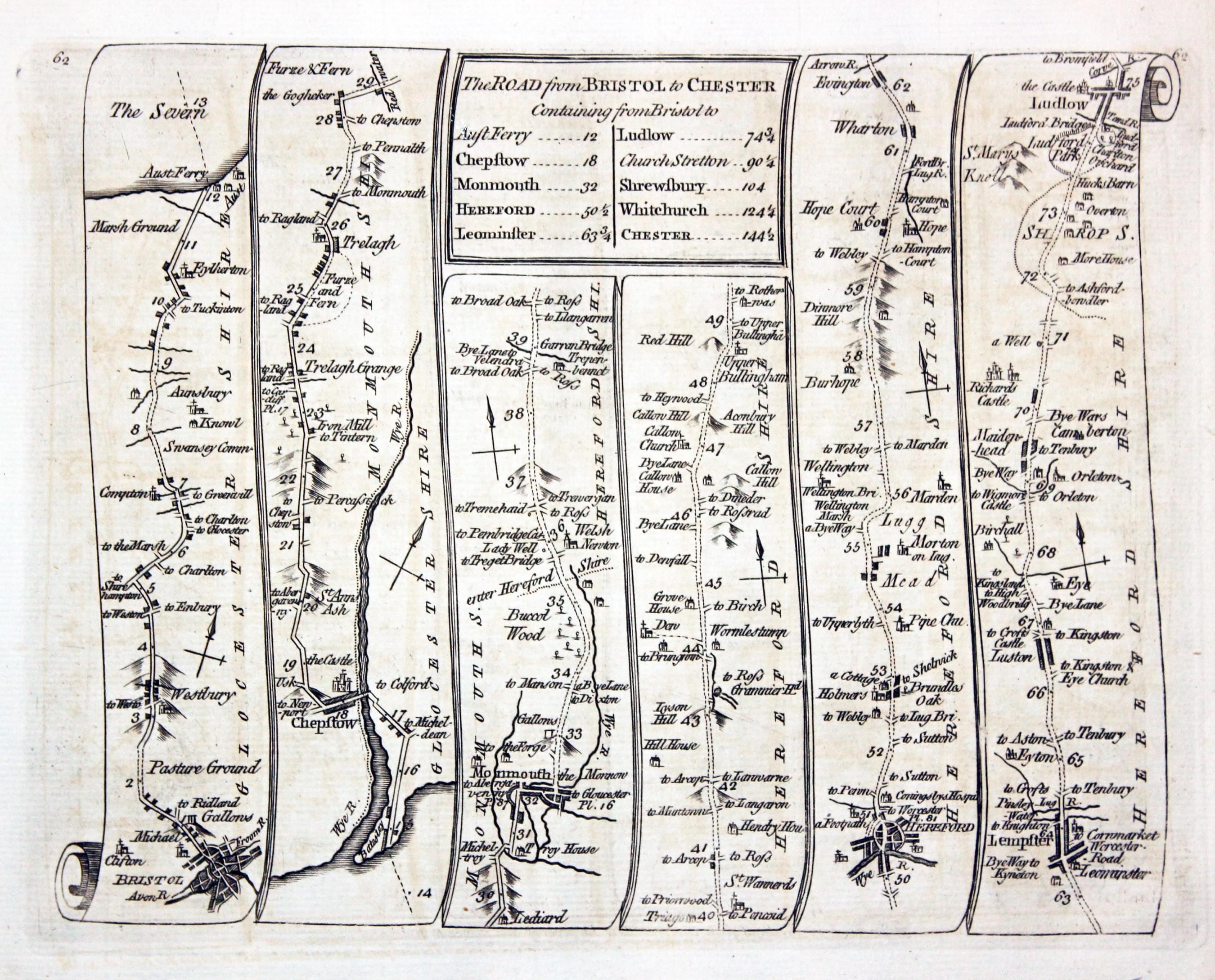 Road from Bristol to Chester, Thomas Kitchin 1767