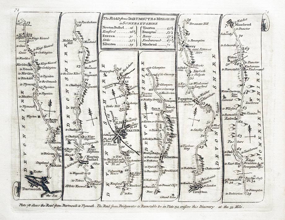 The rod from Dartmouth to Minehead, Thomas Kitchin 1767