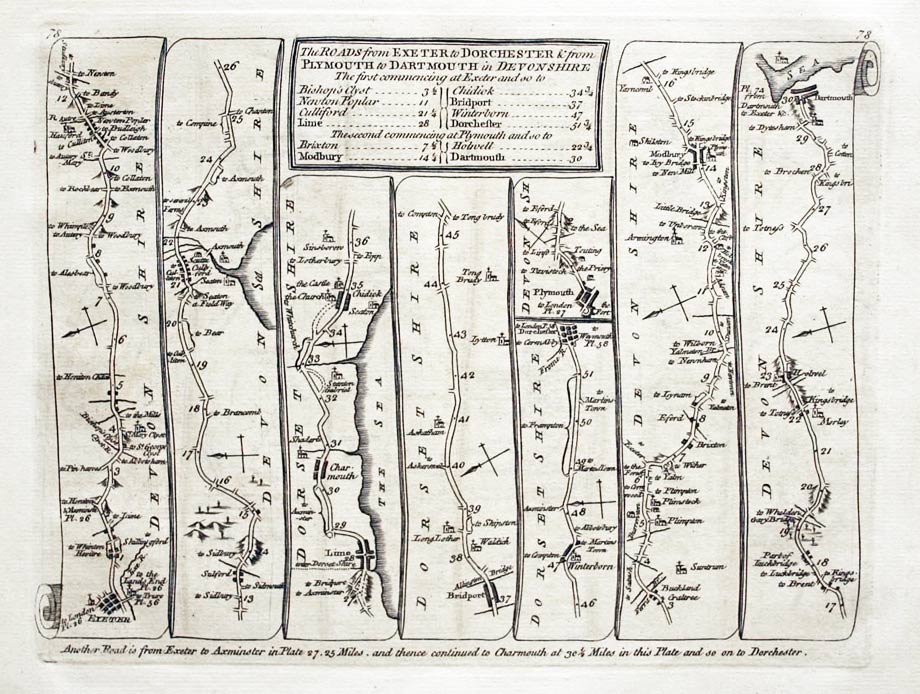 Road from Exeter to Dartmouth, Thomas Kitchin 1767