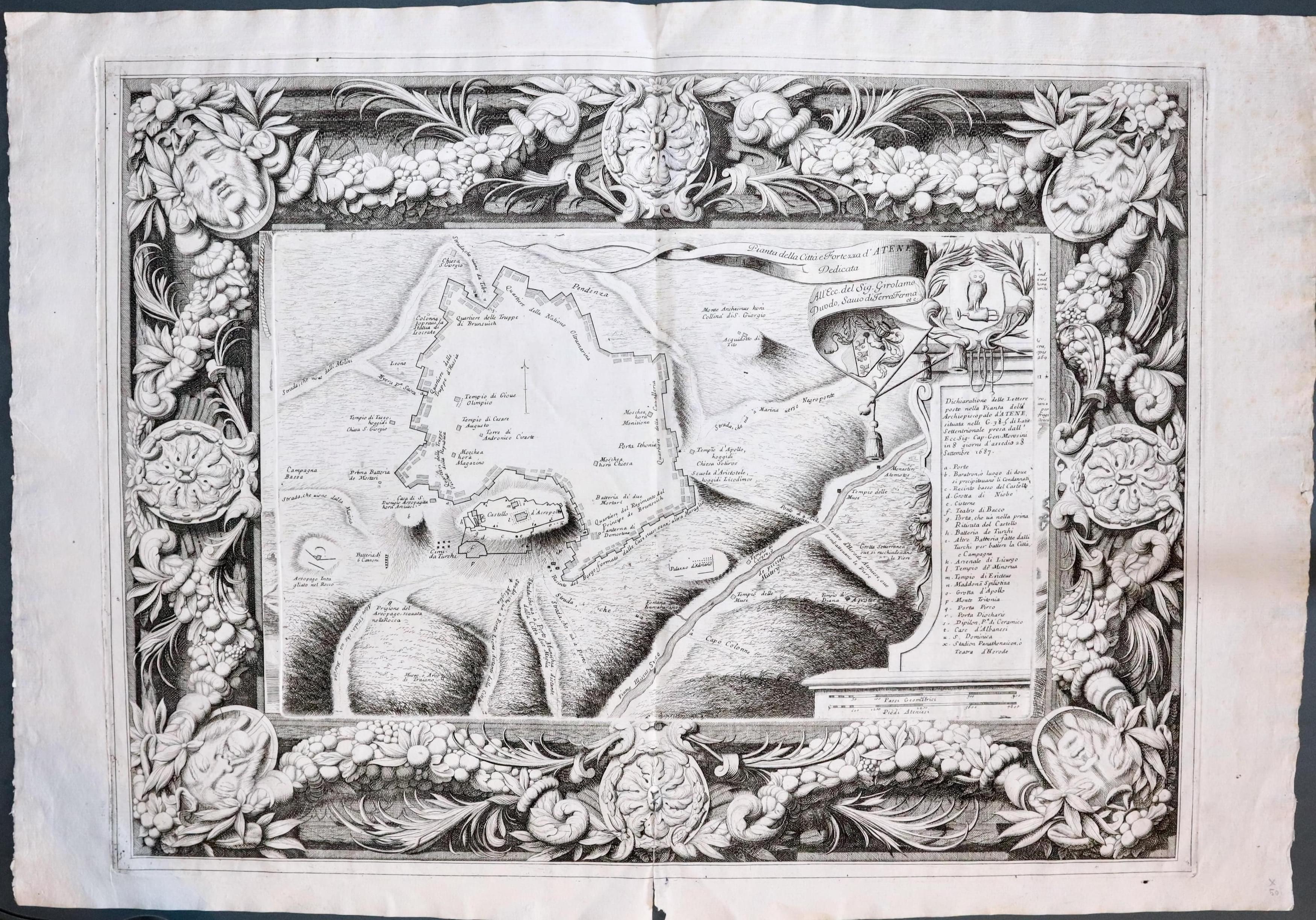 Map of Athens by Vincenzo Coronelli c.1695