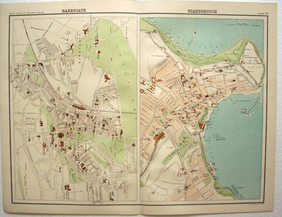 Harrogate / Scarborough, John Bartholomew, c.1895  Harrogate / Scarborough, John Bartholomew, c.1895
