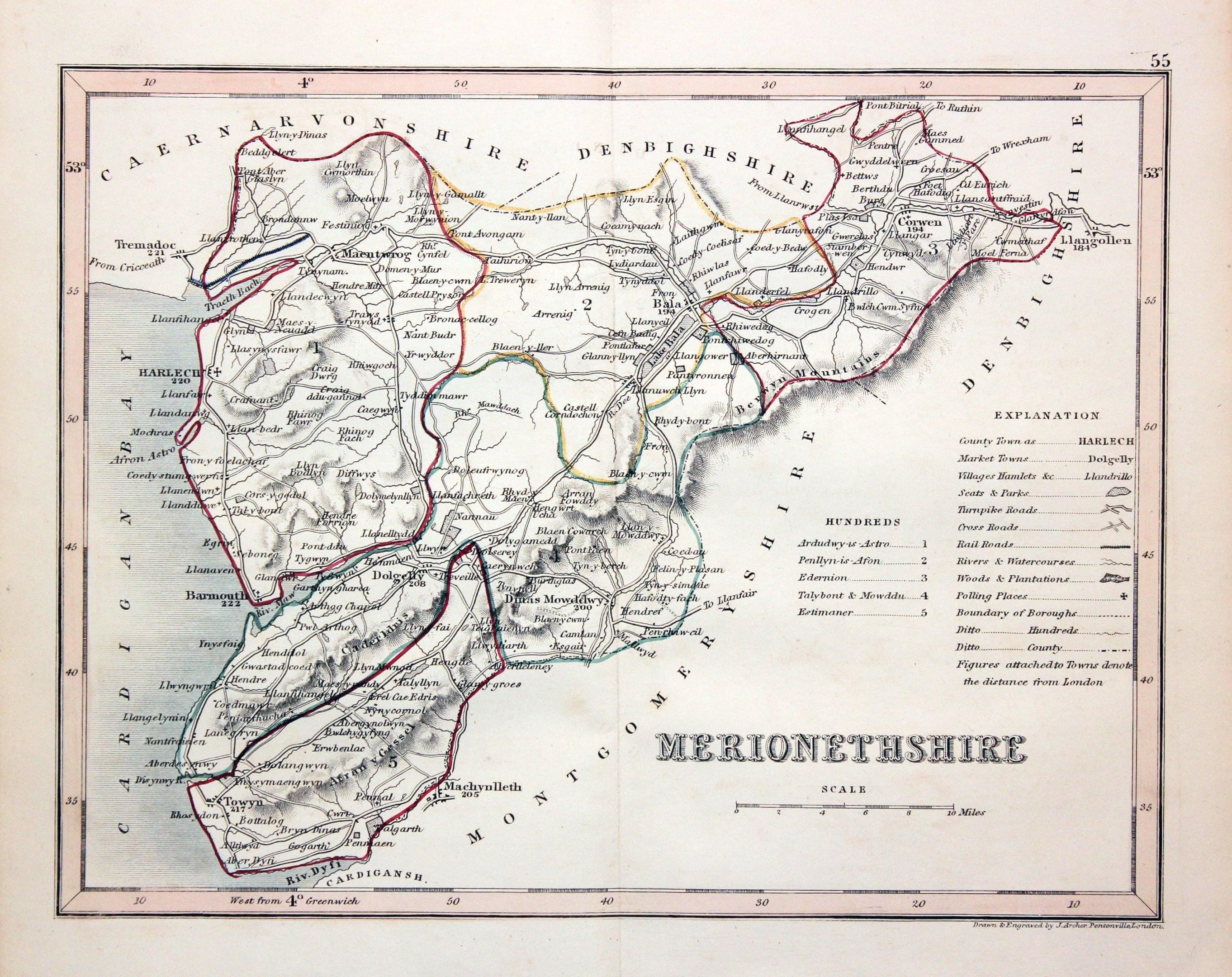 Merionethshire, Joshua Archer c,1843