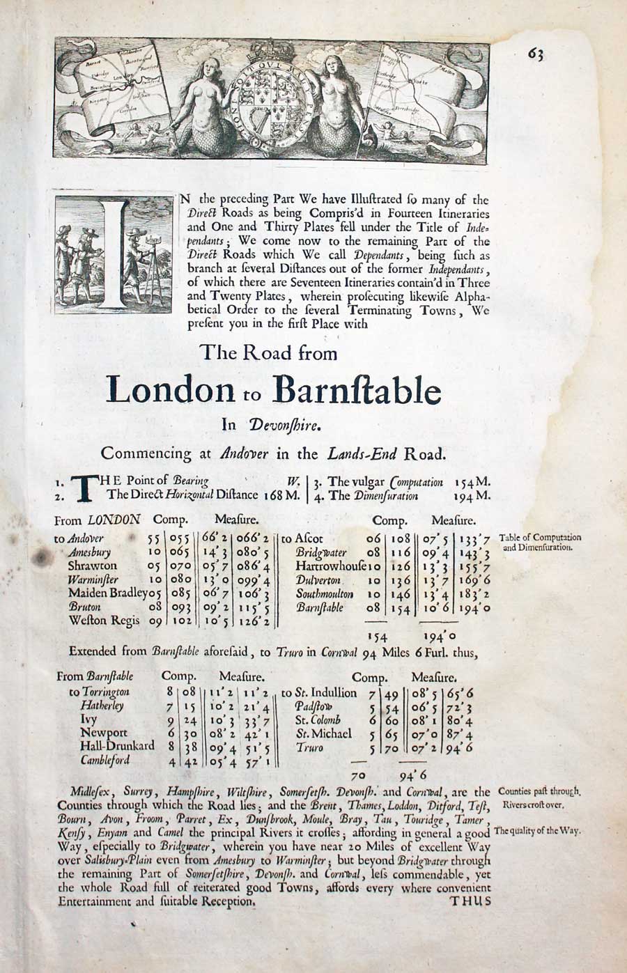Text Plate 32 John Ogilby Road Map 1675   Text Plate 32 John Ogilby Road Map 1675