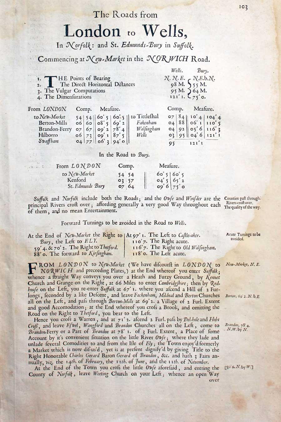 Text Plate 52 John Ogily Road Map 1675  Text Plate 52 John Ogily Road Map 1675