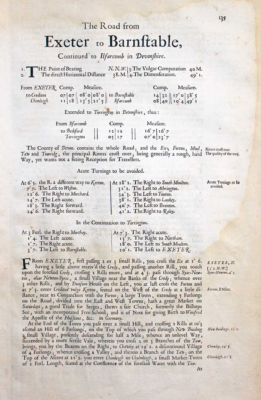 Text for Plate 68 John Ogilby road map 1675  Text for Plate 68 John Ogilby road map 1675