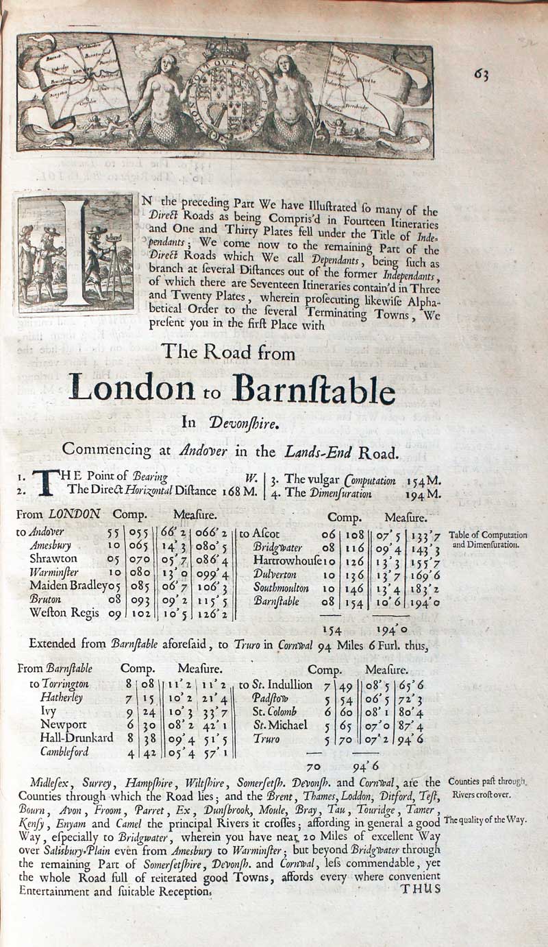 Plate 32 text John Ogilby Road Map 1675   Plate 32 text John Ogilby Road Map 1675