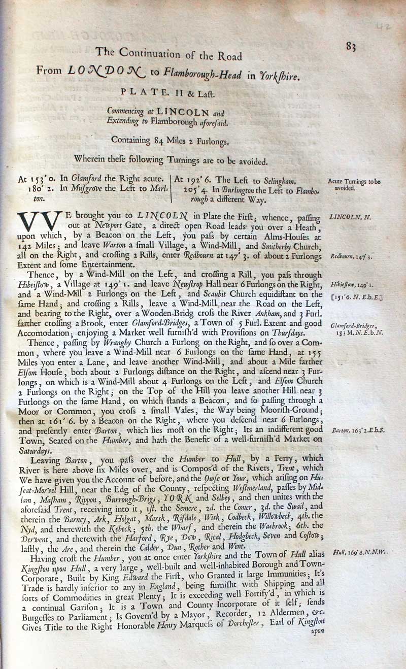 Plate 42 text for Road Map John Ogilby 1675  Plate 42 text for Road Map John Ogilby 1675