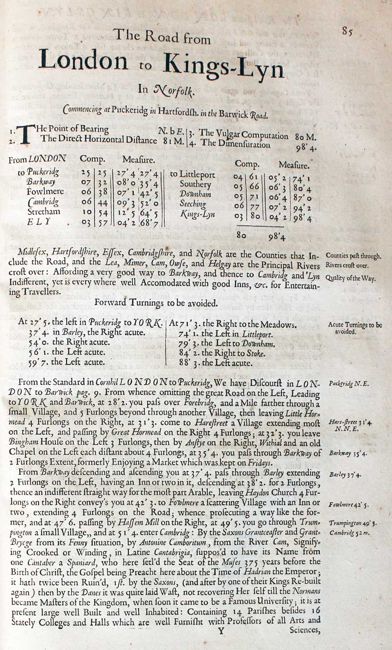 Plate 43 text for Road Map John Ogilby 1675  Plate 43 text for Road Map John Ogilby 1675