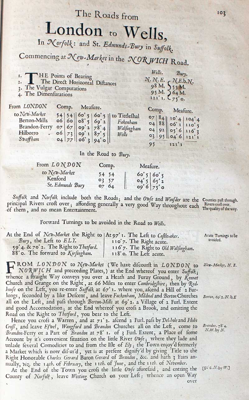 Text Plate 52 John Ogily Road Map 1675  Text Plate 52 John Ogily Road Map 1675