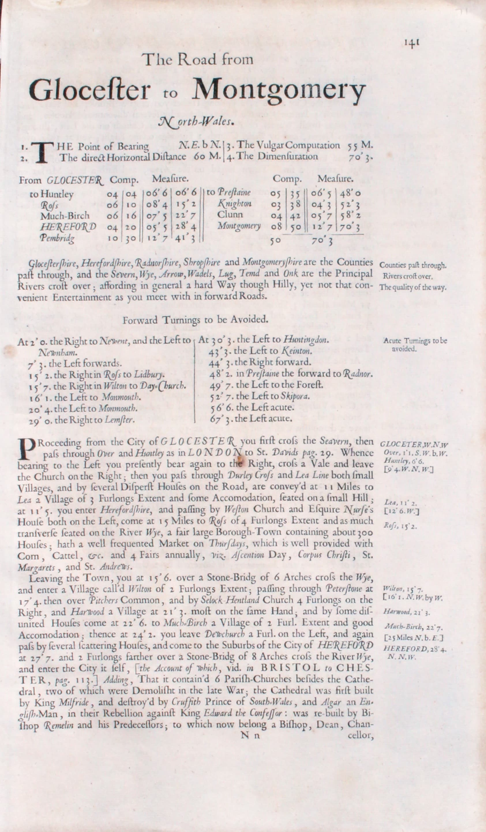Text for Plate 71 by John Ogilby 1675  Text for Plate 71 by John Ogilby 1675