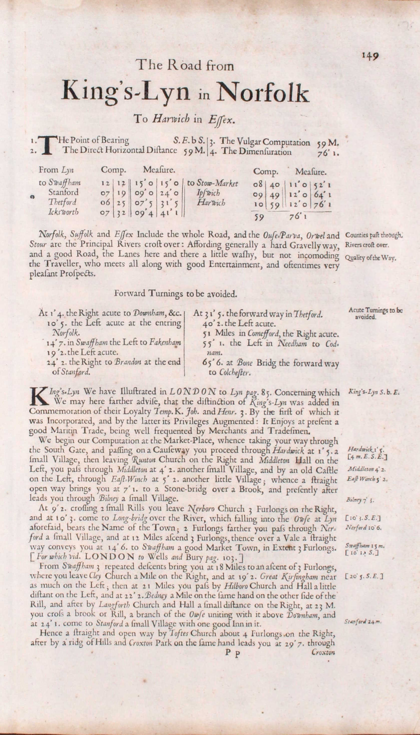 Text for Ogilby Road Map 75 published in 1675  Text for Ogilby Road Map 75 published in 1675