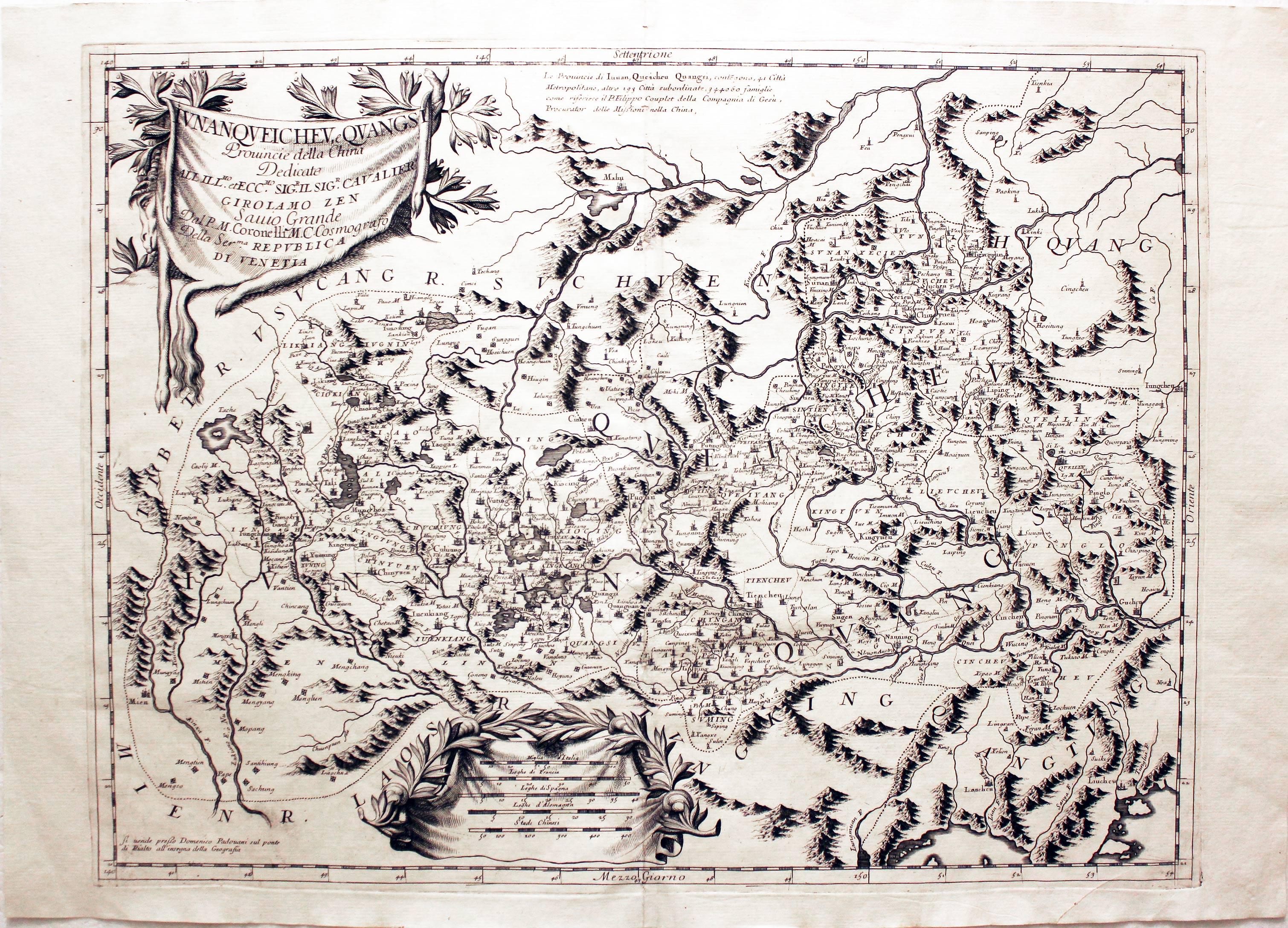 Iunan, Queicheu and Quangsi, Vincenzo Coronelli, c.1696