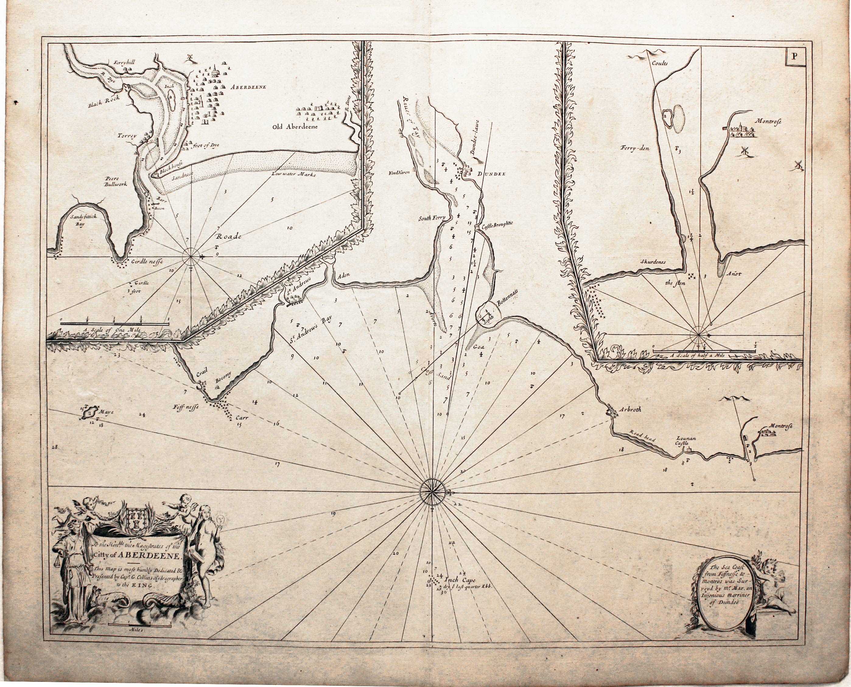 Chart of the Isle of Man by Captain Greenville Collins
