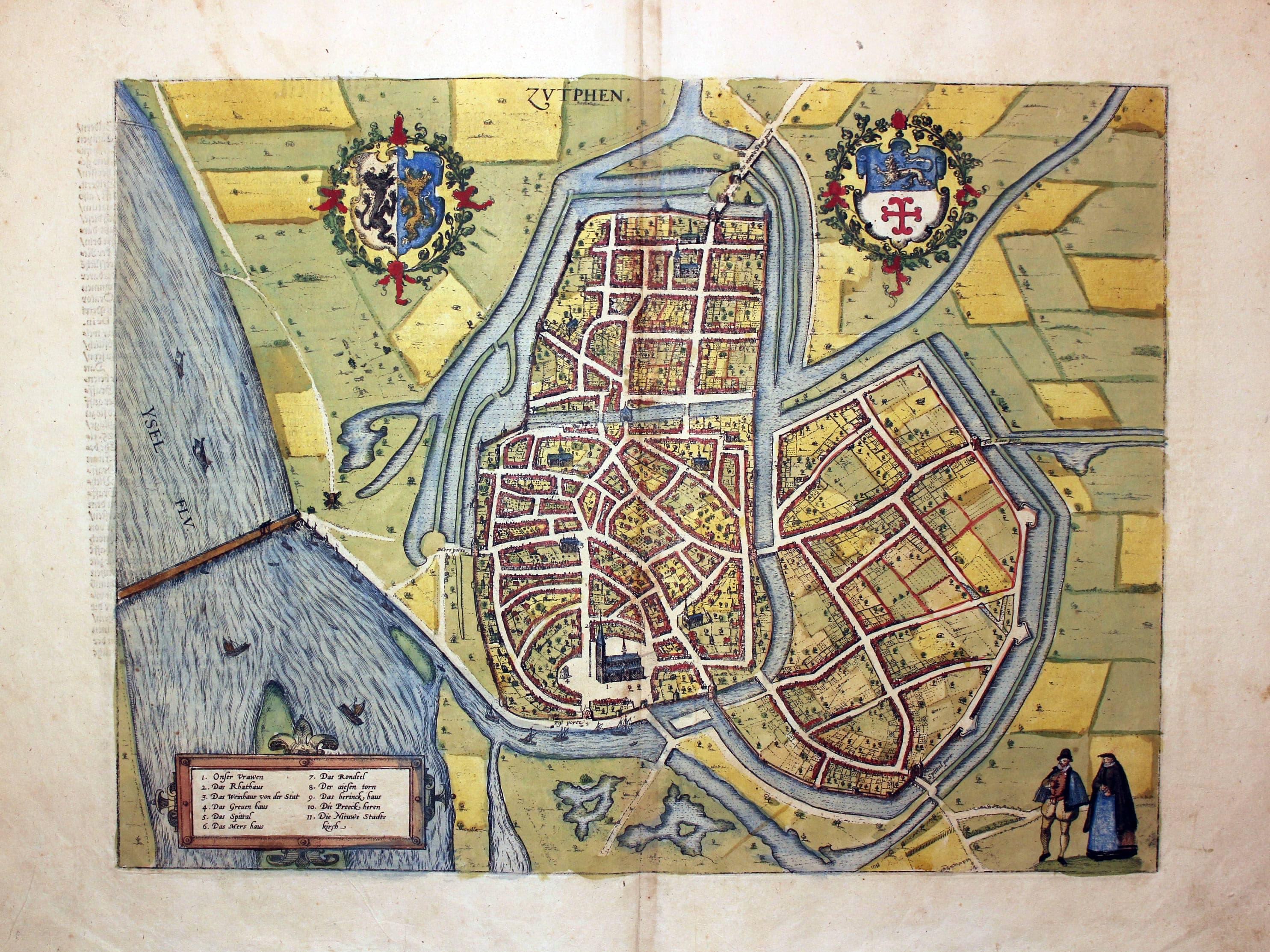 Plan of Zutphen by Georg Braun and Franz Hogenberg c.1588  Plan of Zutphen by Georg Braun and Franz Hogenberg c.1588