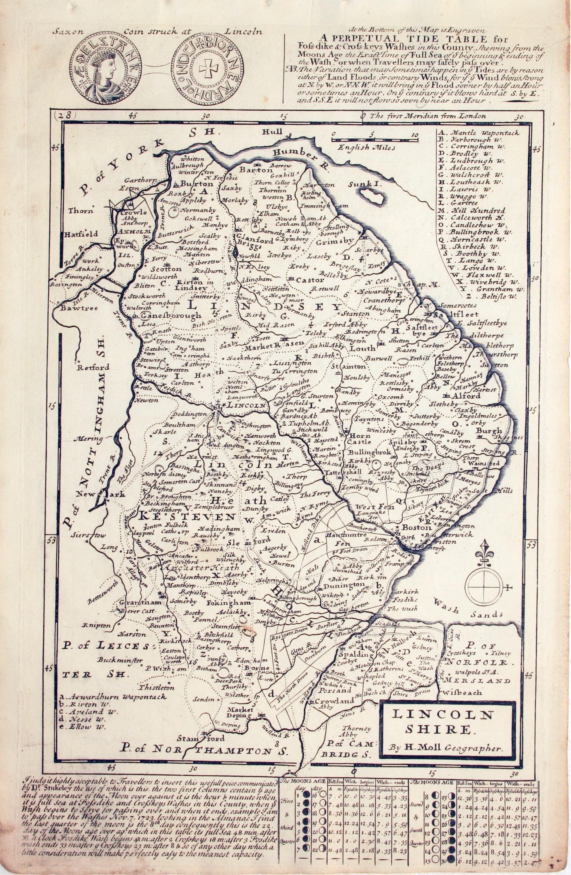 Lincolnshire, Herman Moll, 1724