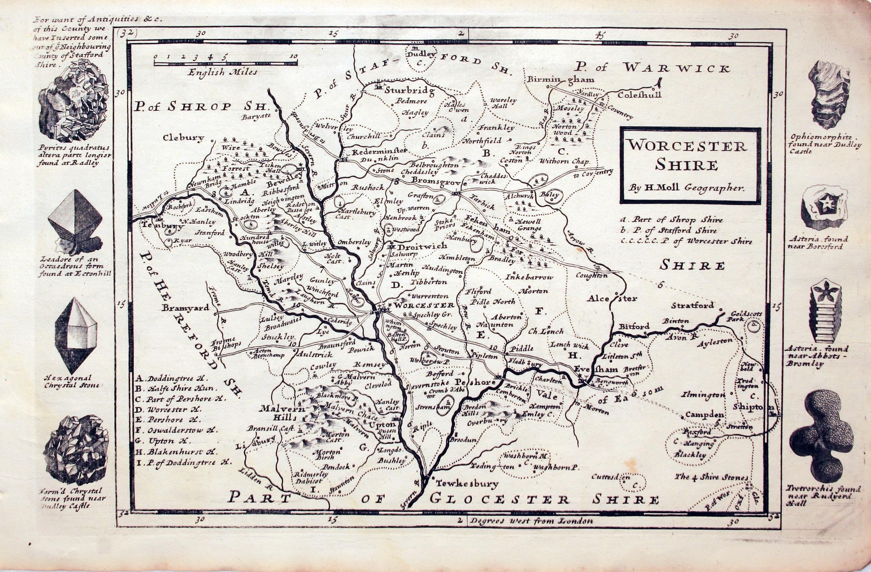 Worcestershire by Herman Moll