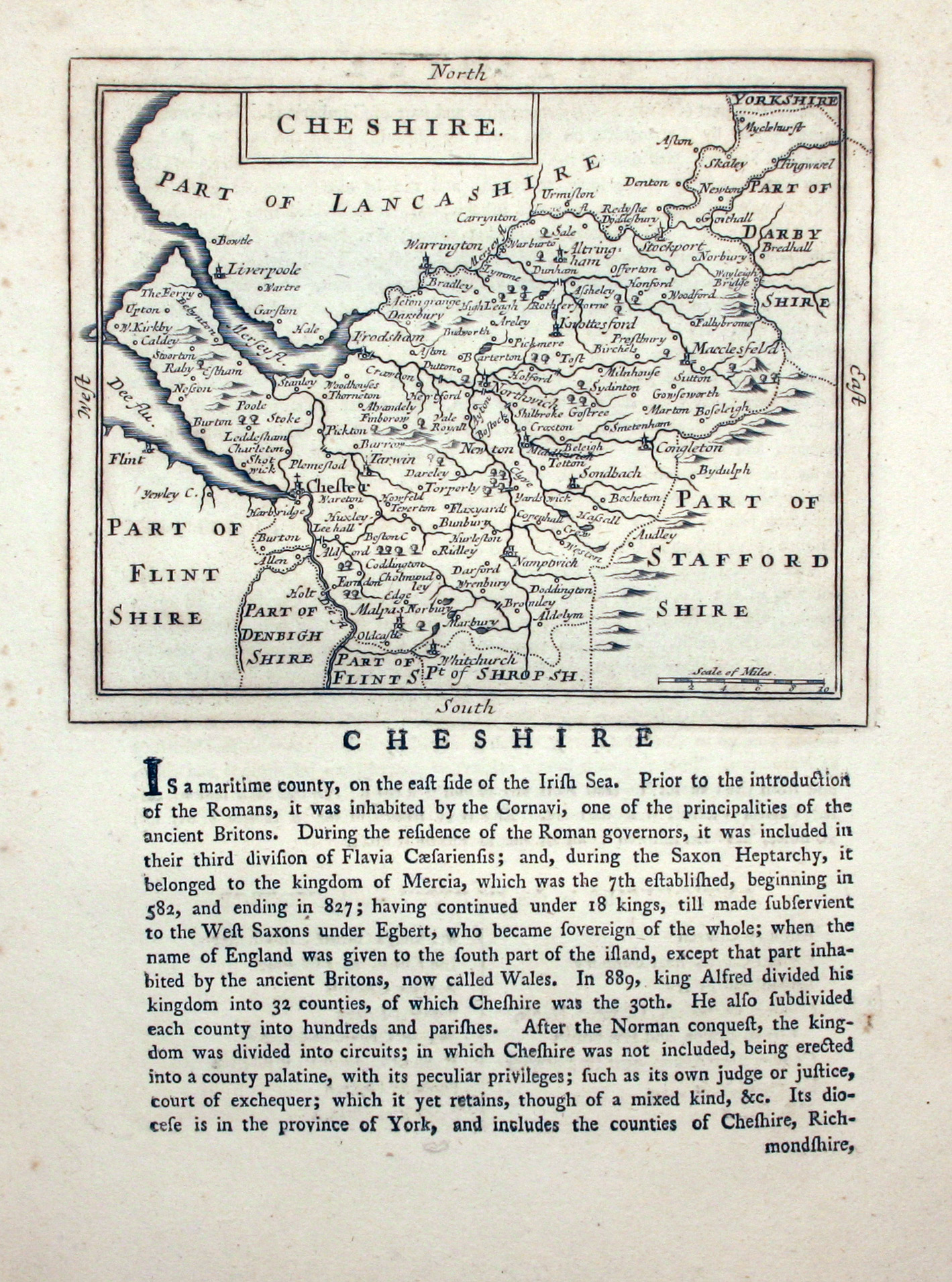 Cheshire by John Seller c.1787  Cheshire by John Seller c.1787