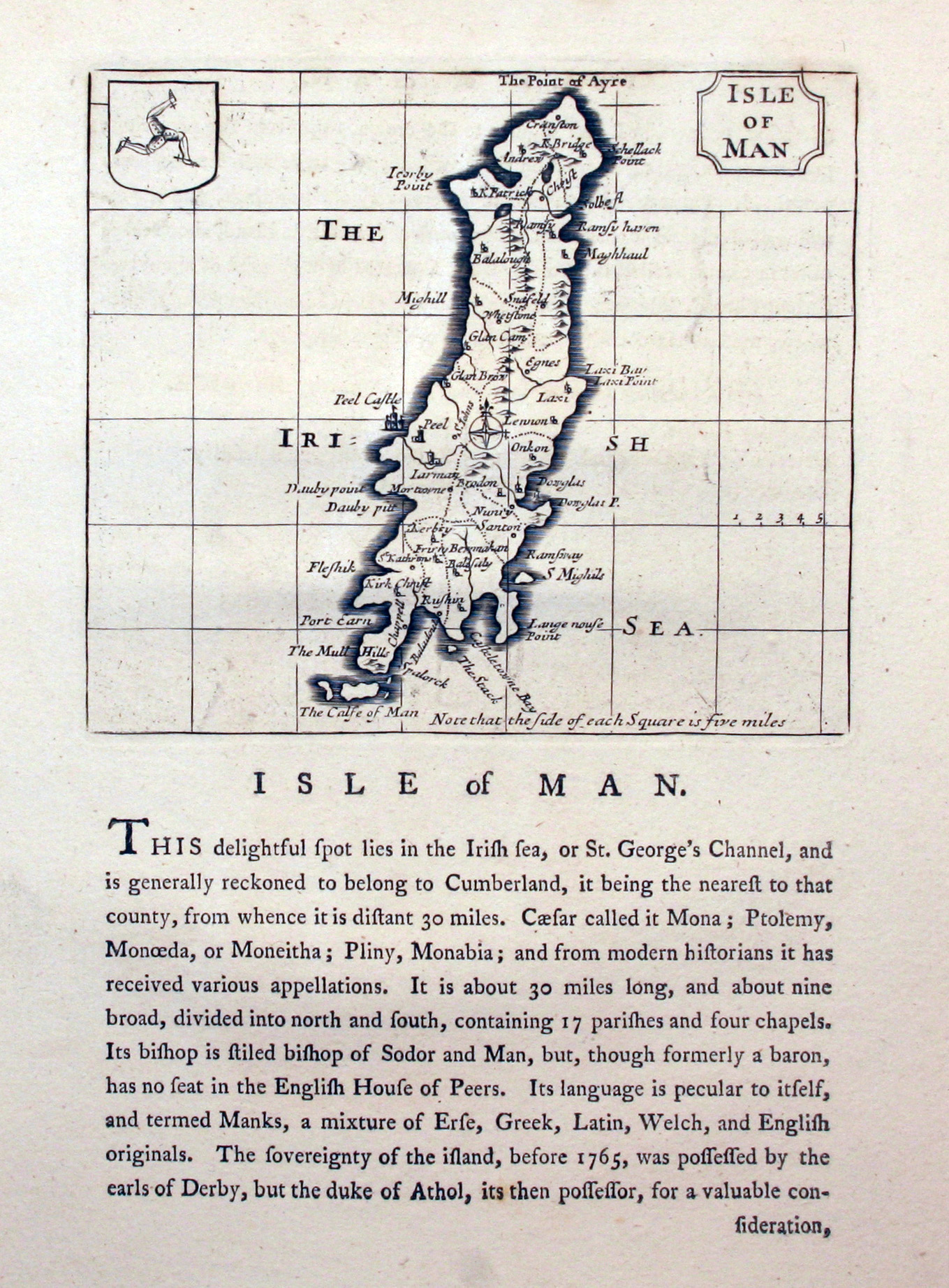 Isle of Man by John Seller, c.1787  Isle of Man by John Seller, c.1787