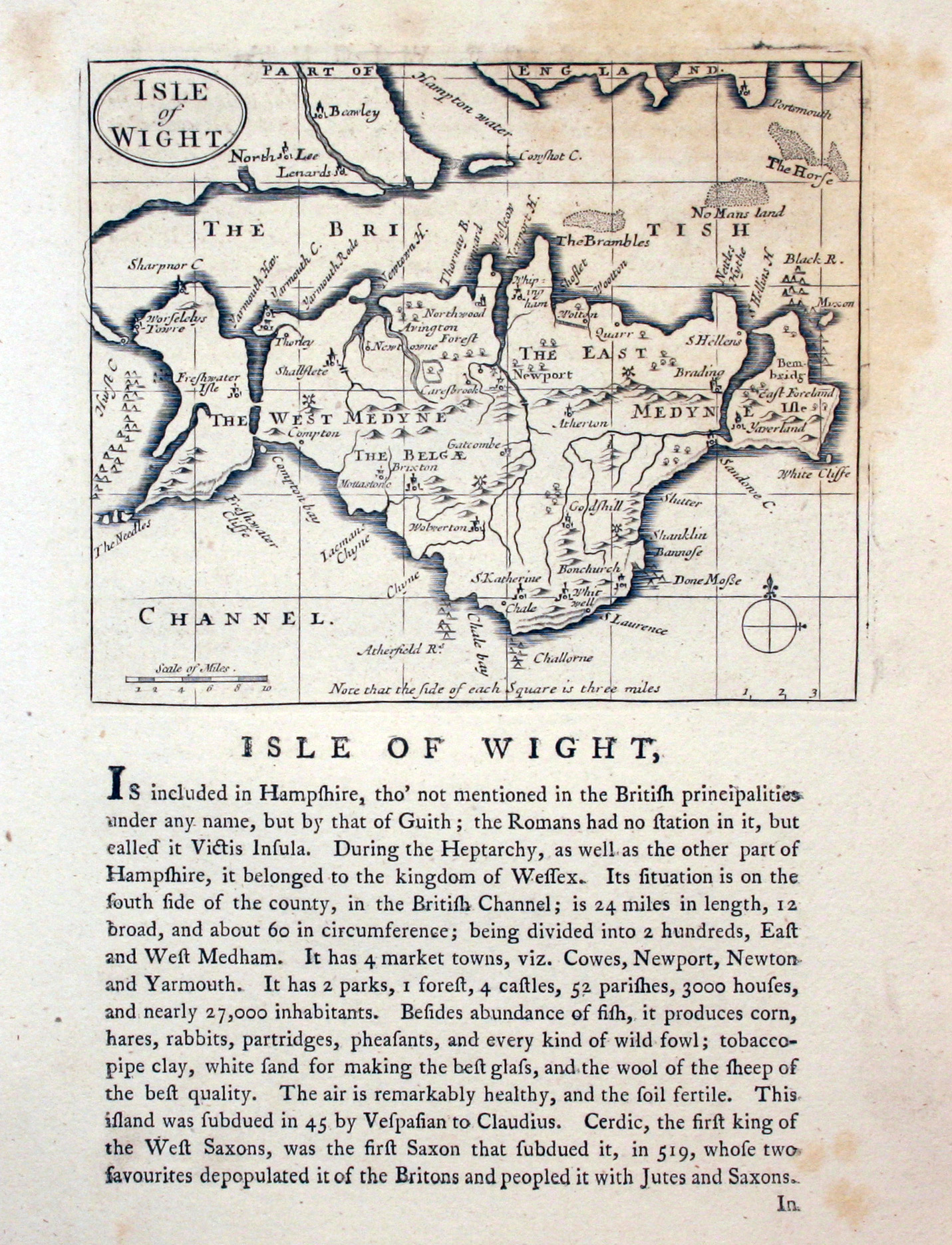 Isle of Wight by John Seller, c.1787  Isle of Wight by John Seller, c.1787