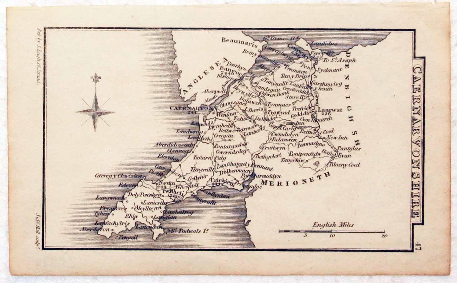Map of Caernarvonshire by Samuel Leigh c.1826