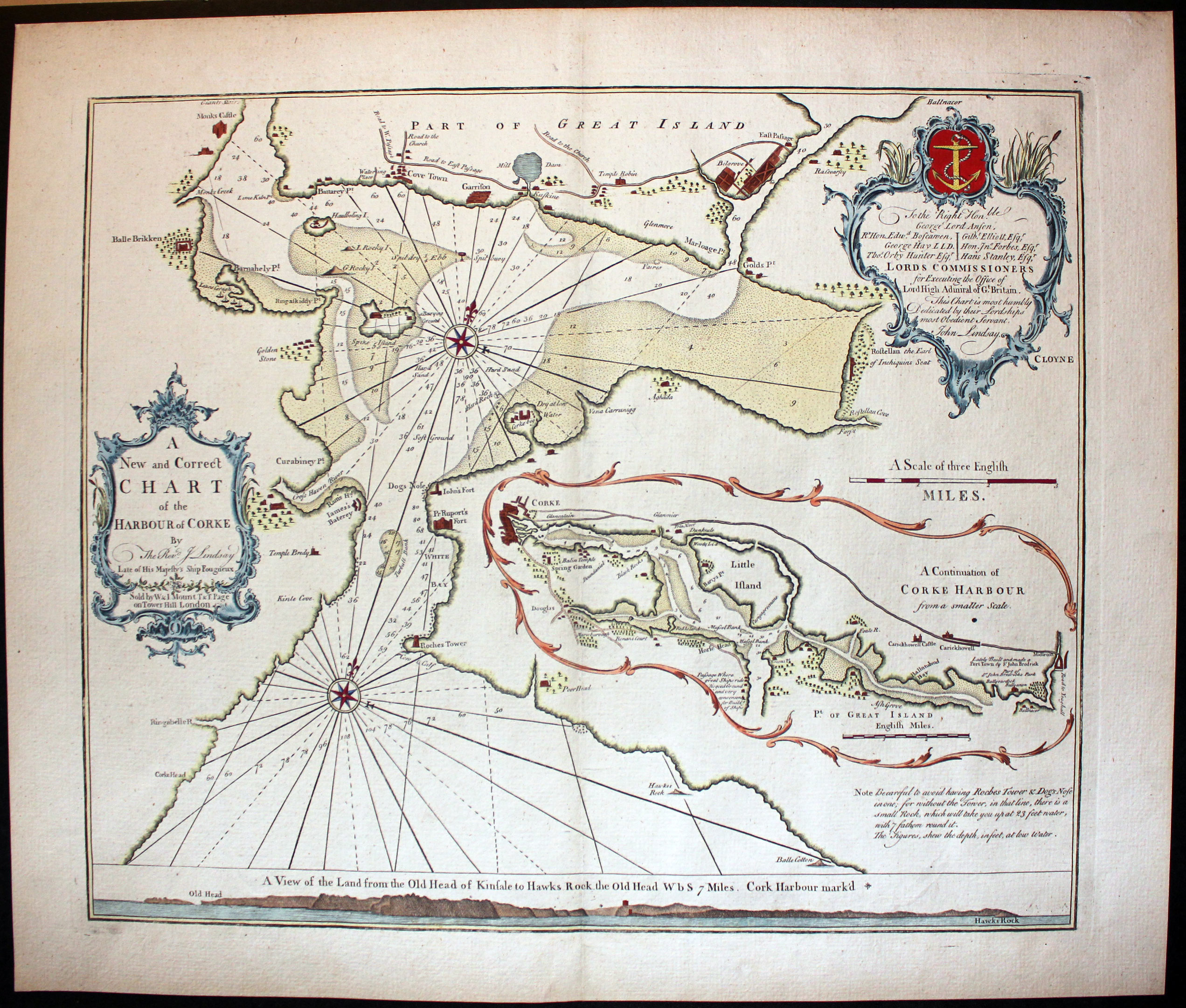 Chart of Cork in Ireland by Captain Greenville Collins